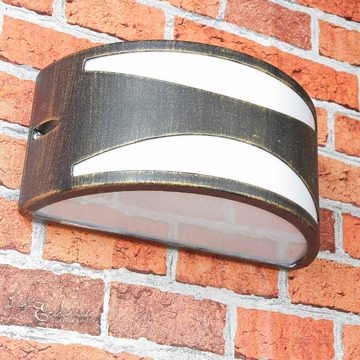 Licht-Erlebnisse Außen-Wandleuchte LIMNOS, ohne Leuchtmittel, Moderne Wandlampe Schwarz Gold Aluminium Kunststoff Up Down Balkon