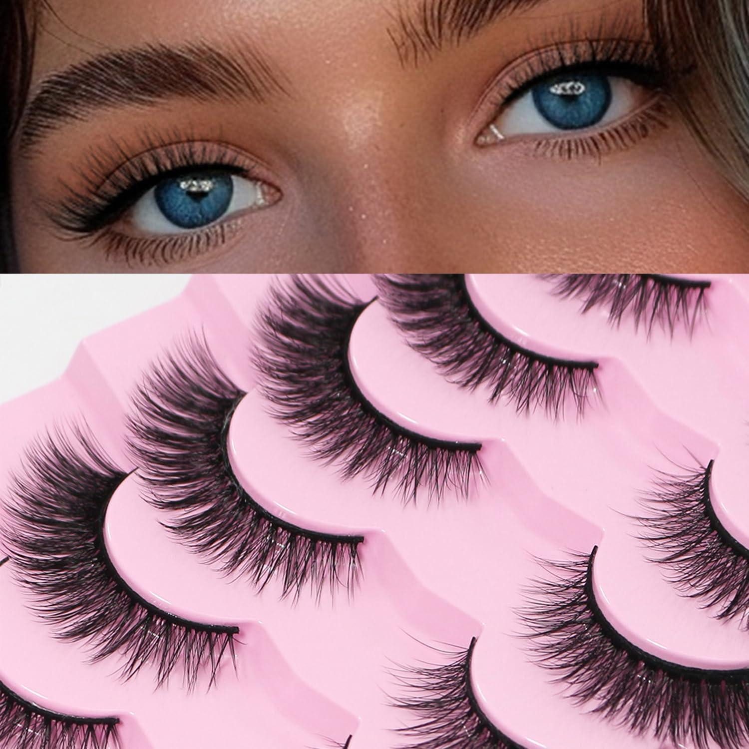 LuxusKollektion Bandwimpern Wimpern 7 Paare 3D Künstliche Faux Mink
