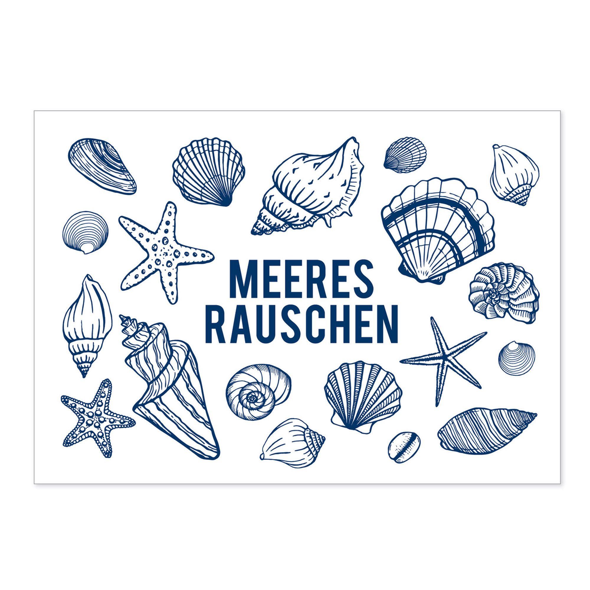Bow & Hummingbird Postkarte Postkarte Meeresrauschen, 100 % Recyclingpapier