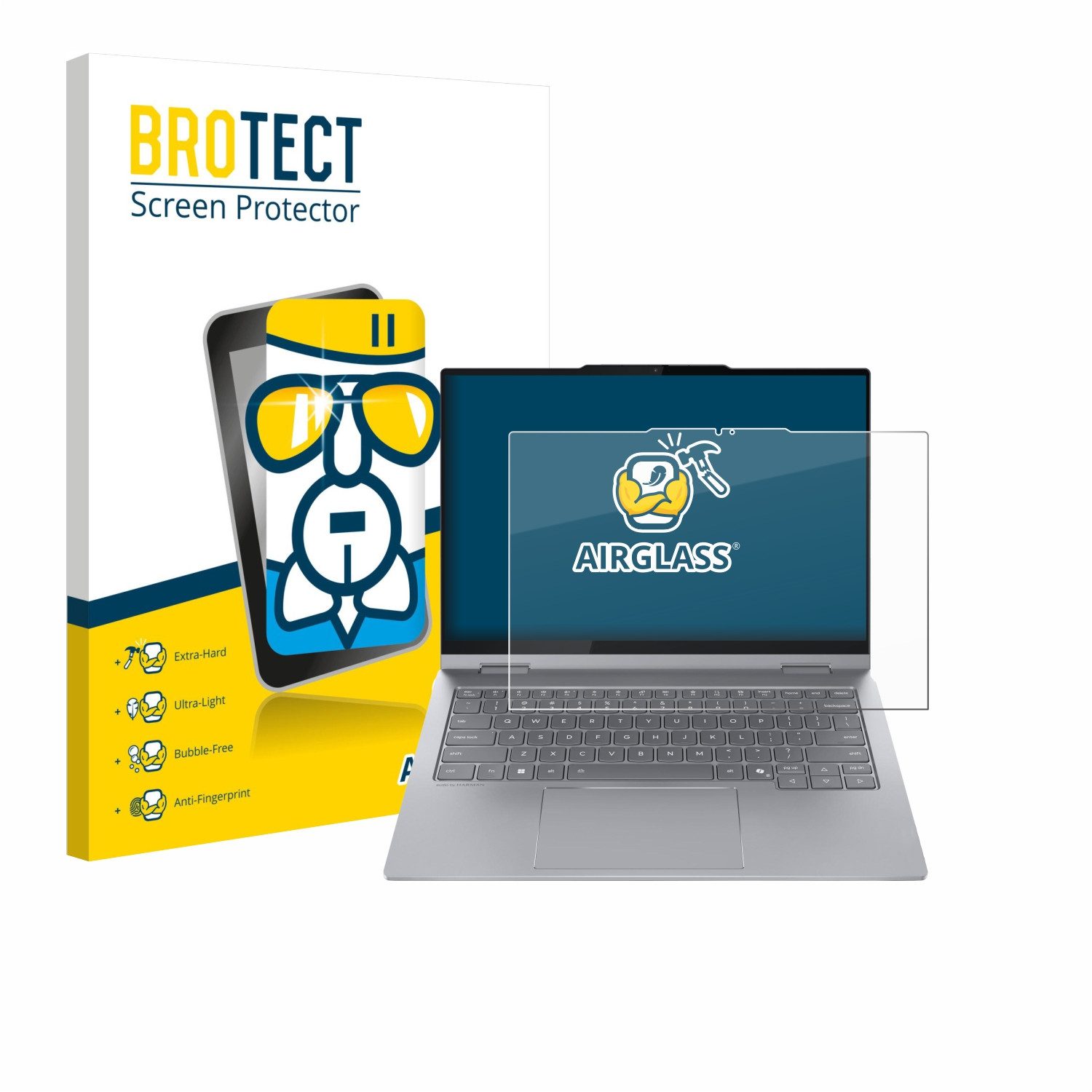 BROTECT Displayschutzglas Folie für Lenovo ThinkBook 14 2-in-1 Gen 5, Schutzfolie Glas Panzer Display Schutz klar