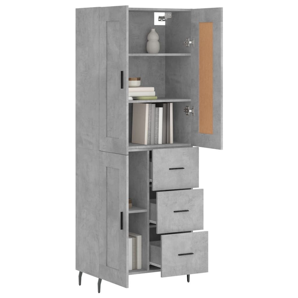 vidaXL Highboard Highboard Betongrau 69,5x34x180 cm günstig online kaufen