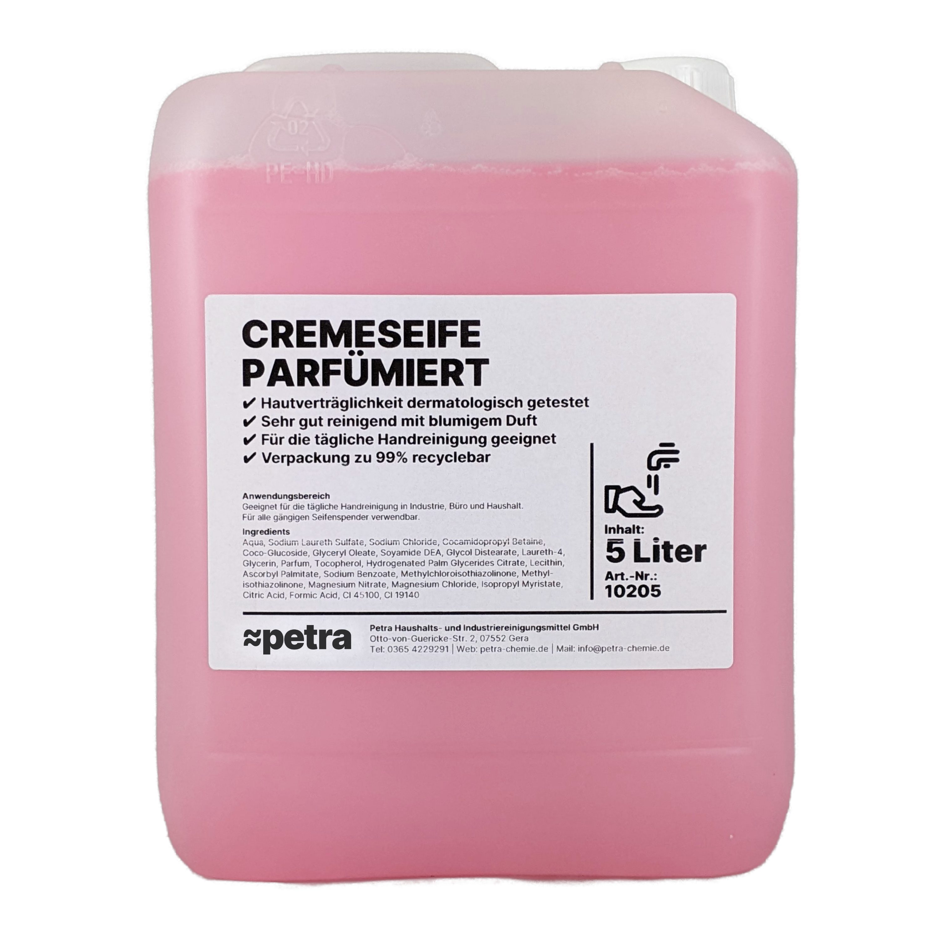 ≈petra Flüssigseife Cremeseife parfümiert [2x5 Liter Kanister], besonders geeignet zum Nachfüllen von Seifenspendern