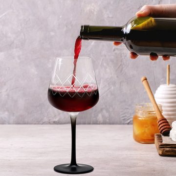 MiaMio Weinglas Rotweingläser 4er Set große Weingläser/Kristallweingläser - Crystaluna