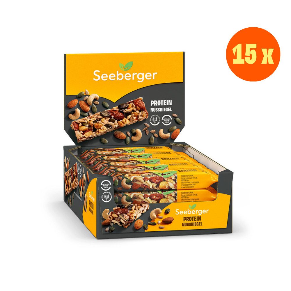 Seeberger Snacks Nüsse Seeberger Protein-Nussriegel Multipack – 15 × 35 g, Proteinquelle, 15 x 35 g, 15 St.