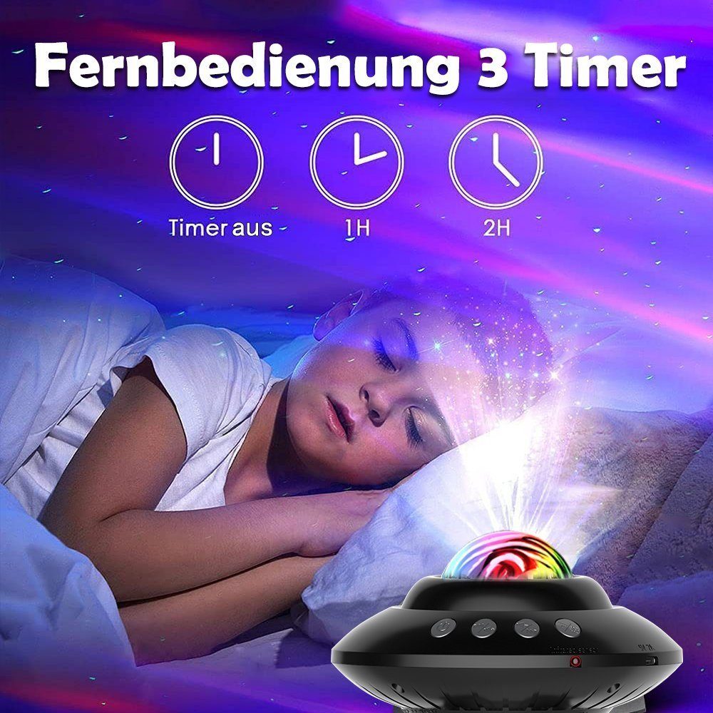 XERSEK LED Sternenhimmel Projektor Kinder Nachtlicht GALAXY Lampe Beamer (Weihnachtsbeleuchtung,Halloween Lichter,mit Fernbedienung, Beleuchtungsmodi,Bluetooth Lautsprecher & Timer Funktion)