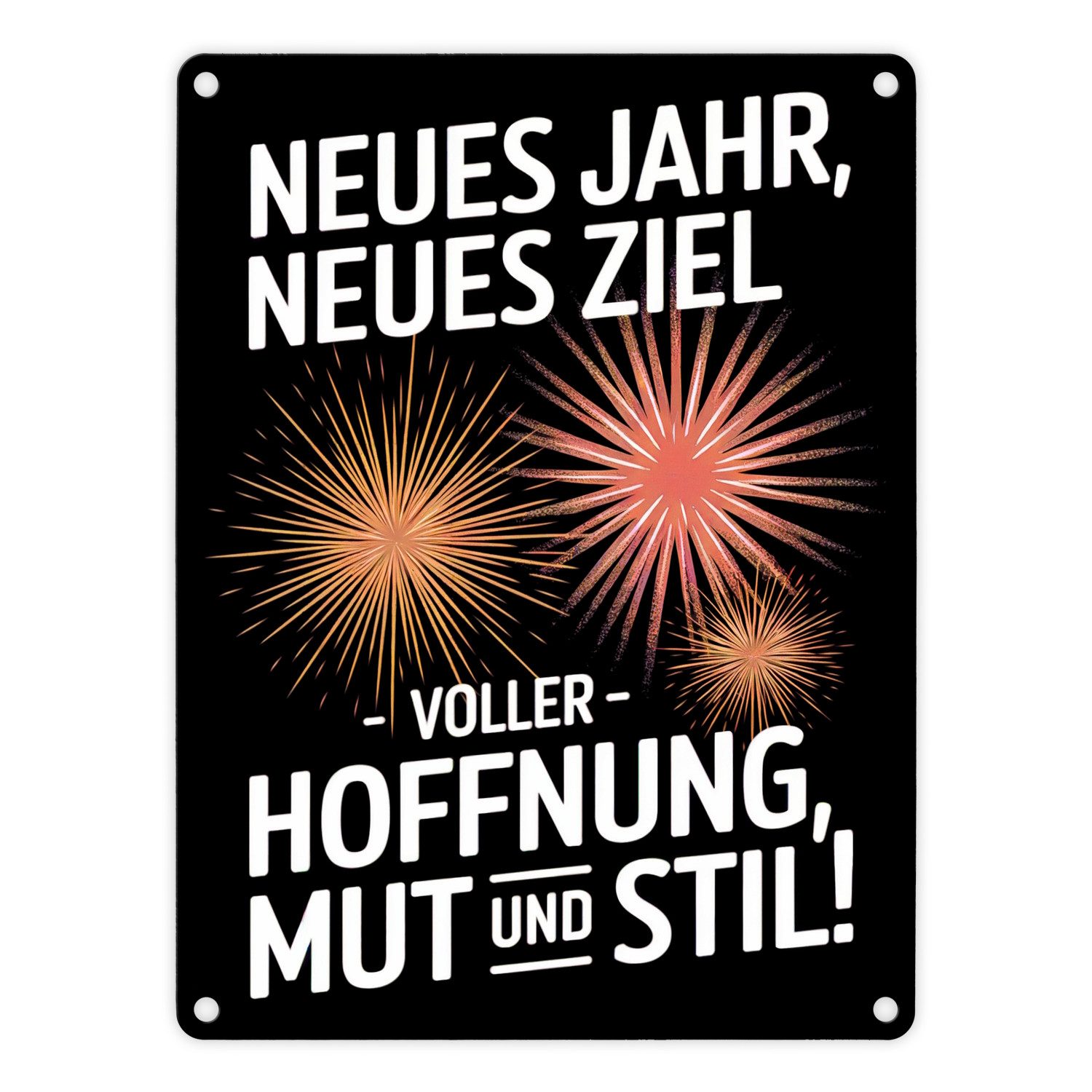 Metallschild Neues Jahr neues Ziel Metallschild in 15x20 cm