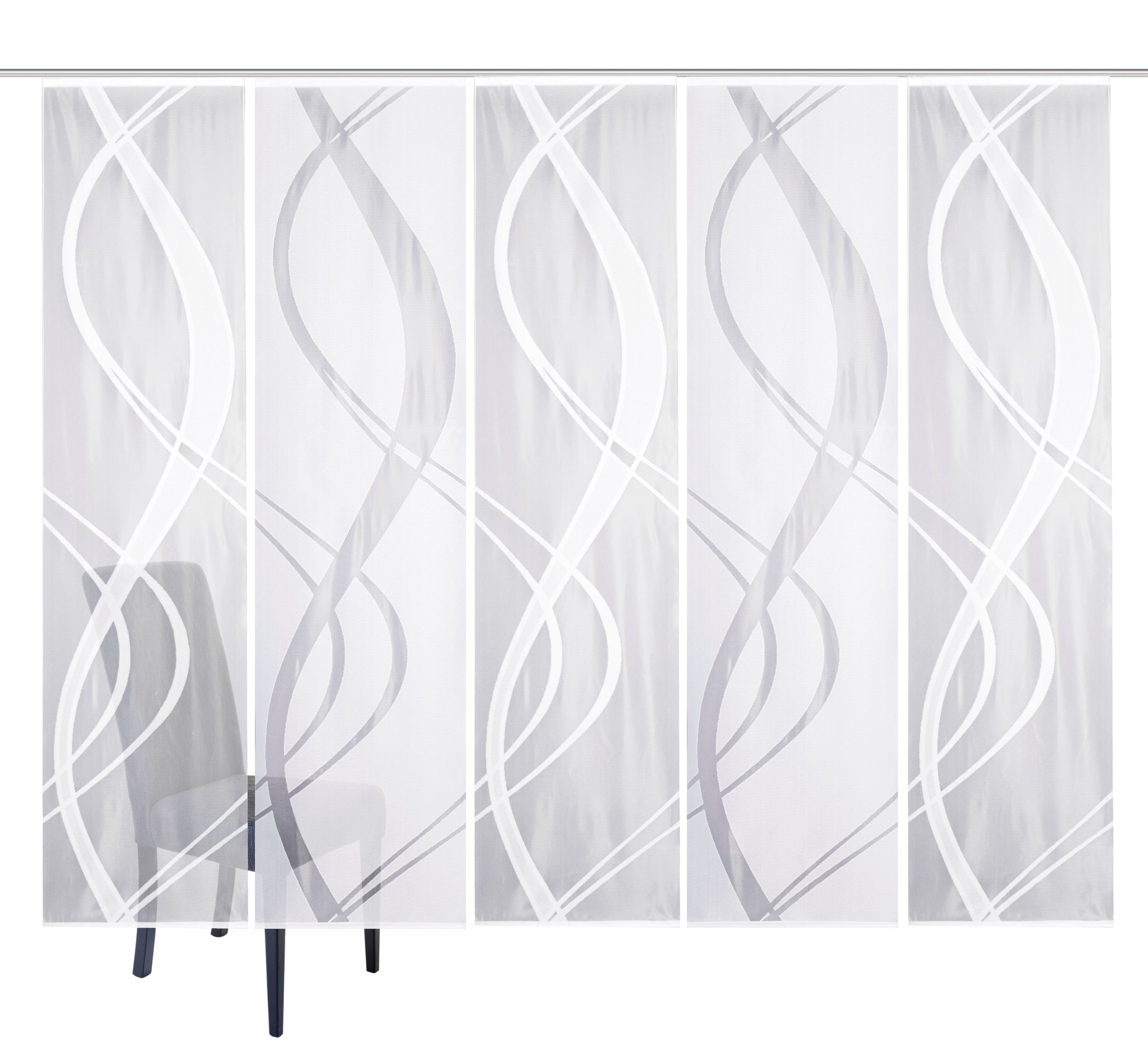 HOME WOHNIDEEN Schiebegardine TIBASO (5 St), Paneelwagen, halbtransparent, günstig online kaufen