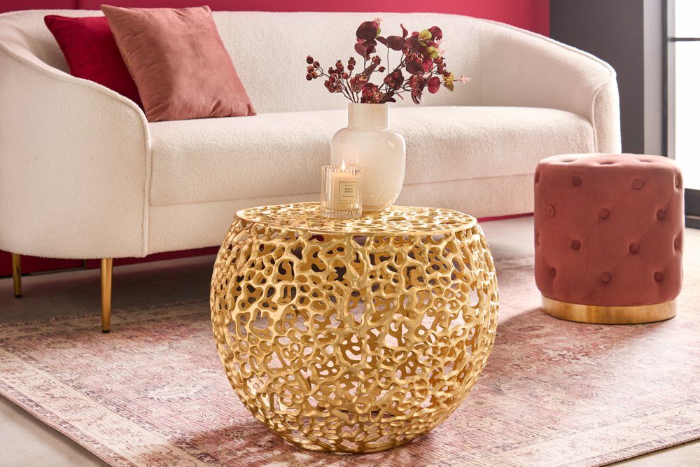 riess-ambiente Couchtisch ABSTRACT LEAF Ø50cm gold (Einzelartikel, 1-St), W günstig online kaufen