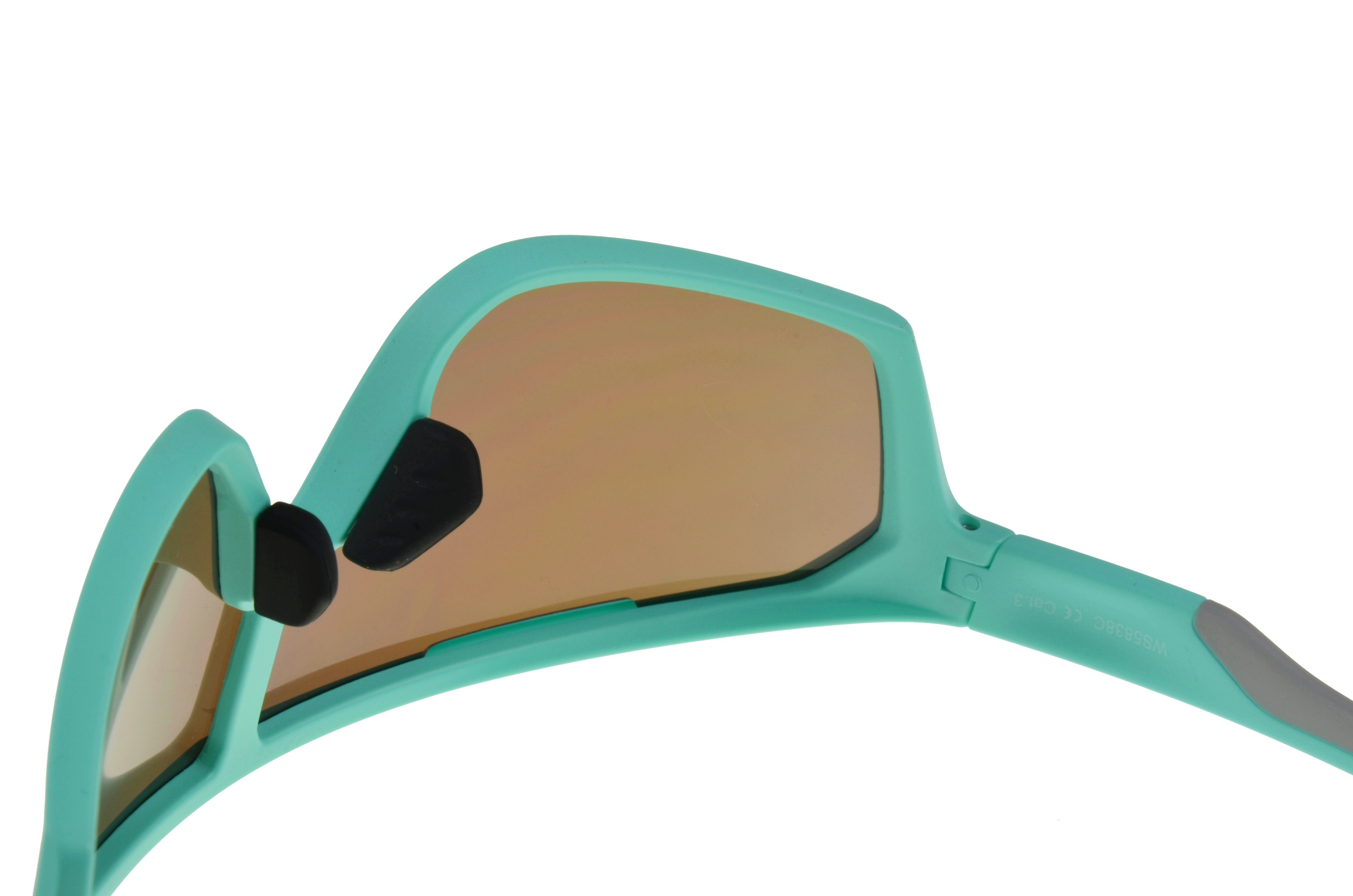 Gamswild mintgrün Sonnenbrille Damen Fahrradbrille Unisex weiß Herren Skibrille TR90 tolles WS5838 Monoscheibensonnenbrille Design, blau, grün,