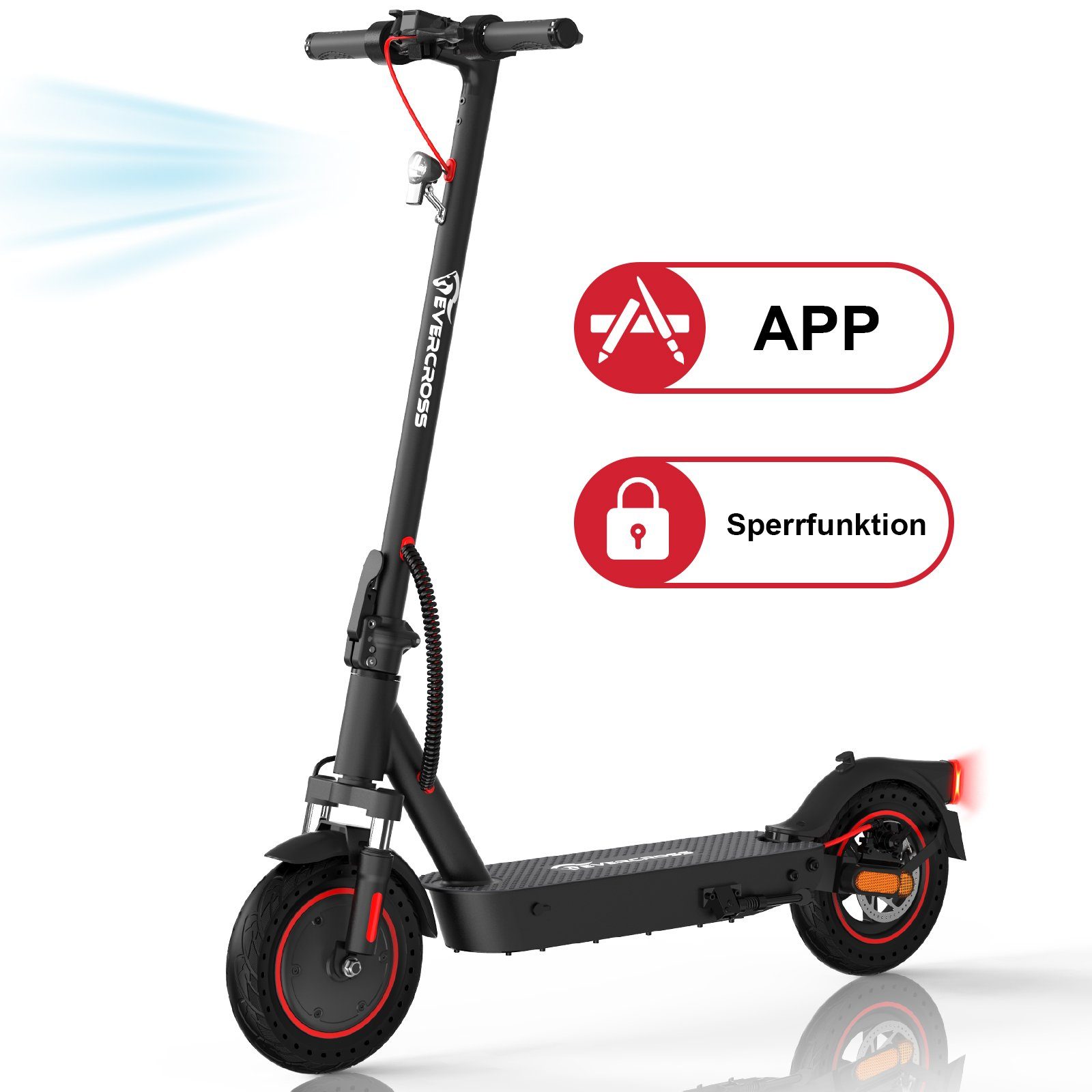 HITWAY E-Scooter 10 Zoll Klappbar Elektroroller 36V 10,4Ah mit Straßenzulassung ABE, 400,00 W, 20,00 km/h, 374,4Wh,klappbar, Duales Bremssystem,APP-Sperrfunktion