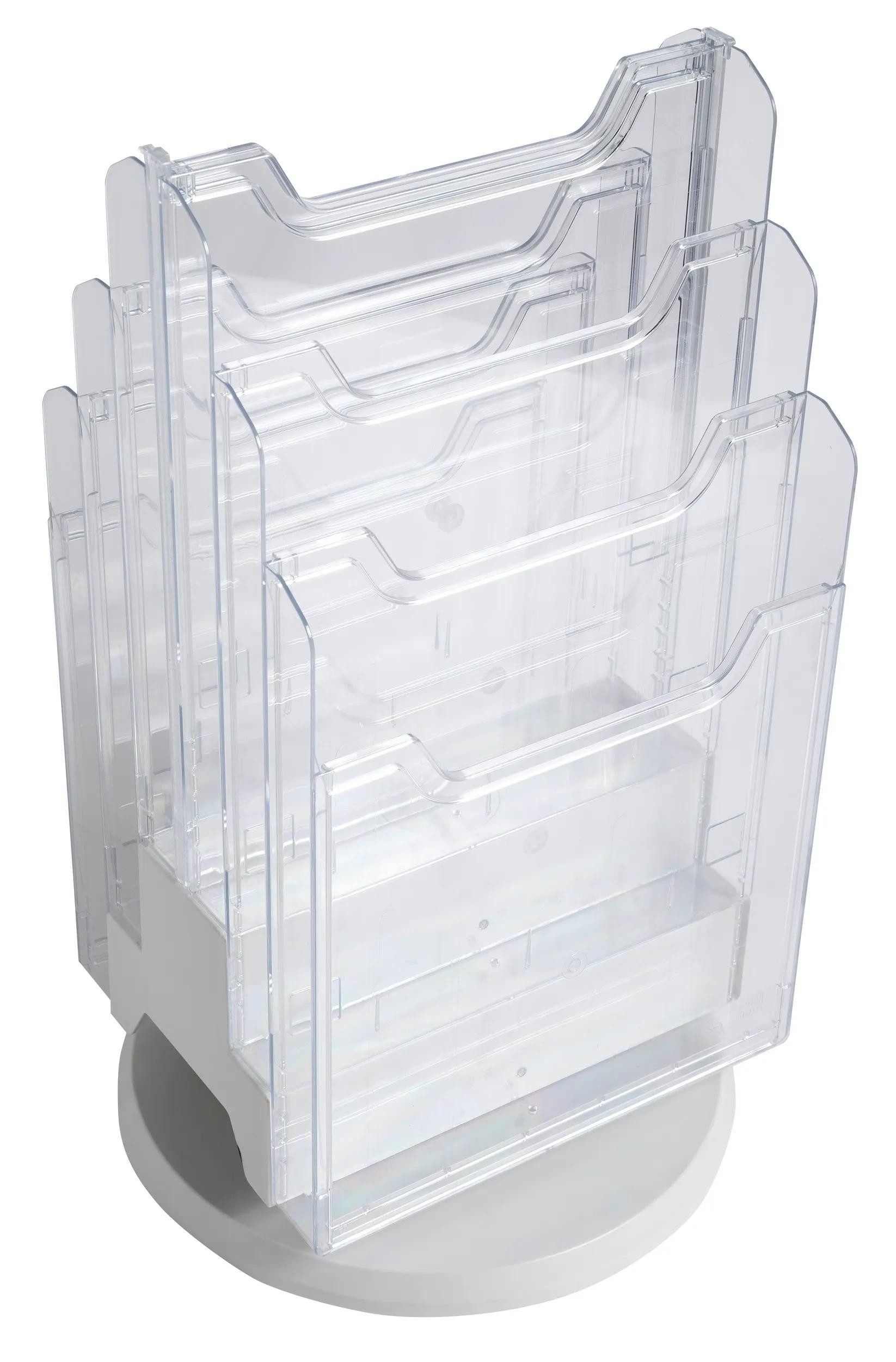 EXACOMPTA Zeitungsständer Tischprospekthalter Drehständer 6 Fächer A4 315x315x465 cm 60558D, Tischständer