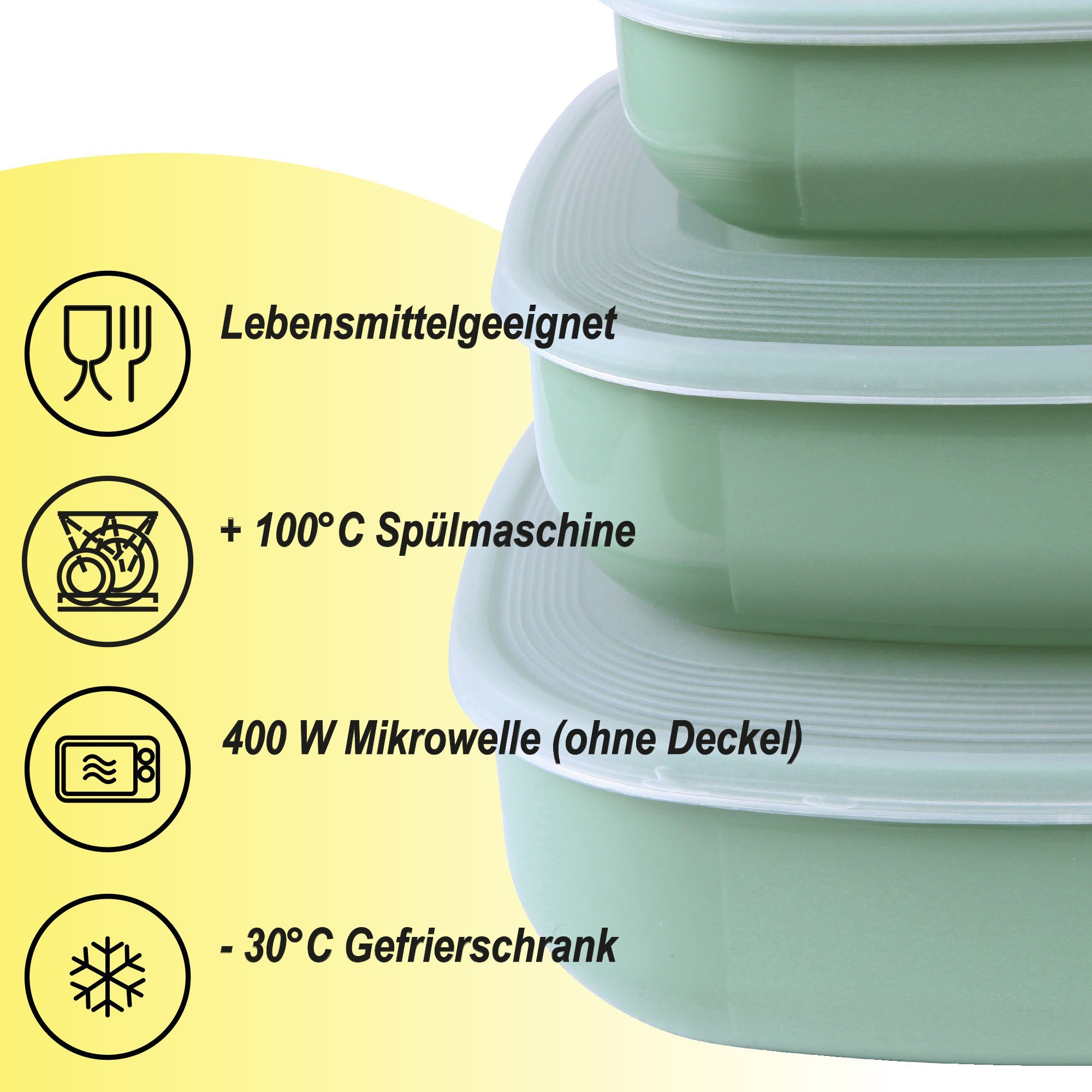 Bestlivings Frischhaltedose Set, Vorratsdosen eckig mit Deckel, (3er Set (700ml - 1,5L), Lebensmittelbehälter mikrowellen u. spülmaschinenfest, gefriertauglich – Bild 5 von 5