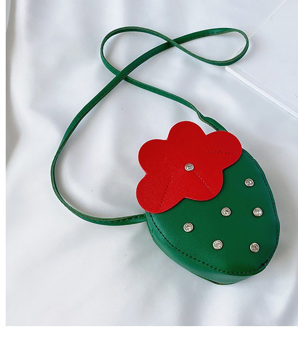 ZanMax Handtasche Umhängetasche Crossbody Bag Cute Baby Diamond Strawberry Coin Purse (1-tlg) grün