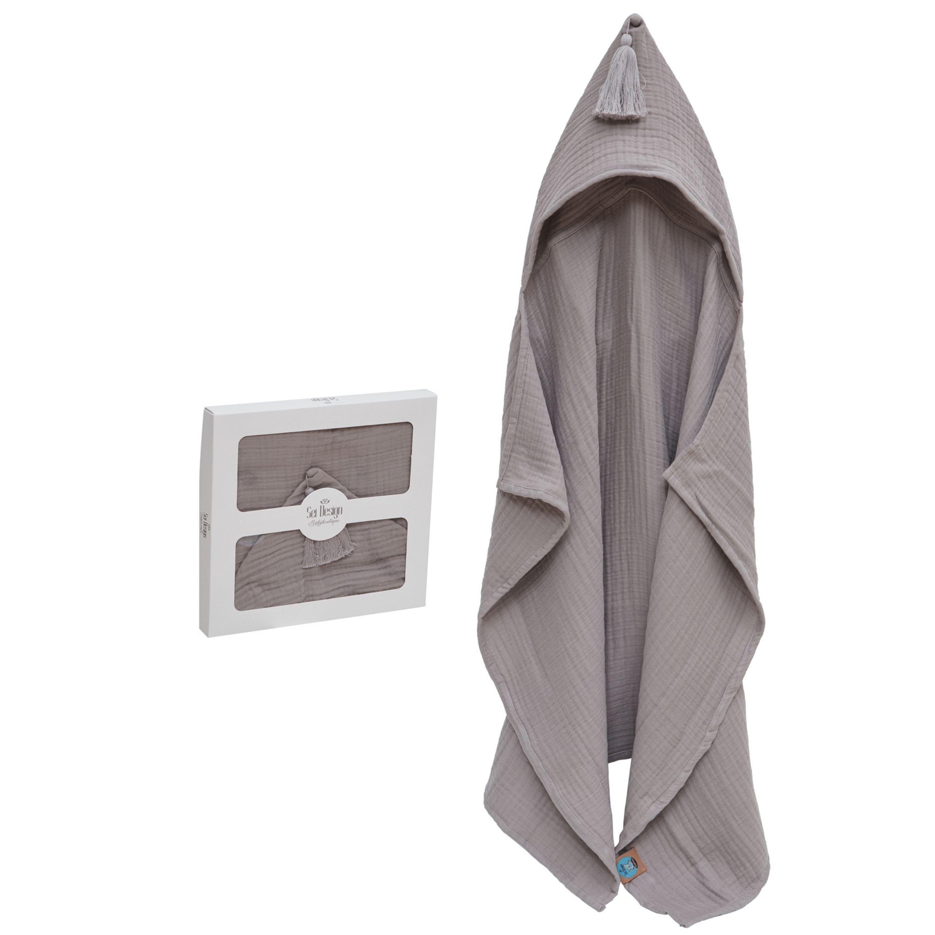 SEI Design Kapuzenhandtuch 75x100 Badeponcho stone-grey, günstig online kaufen