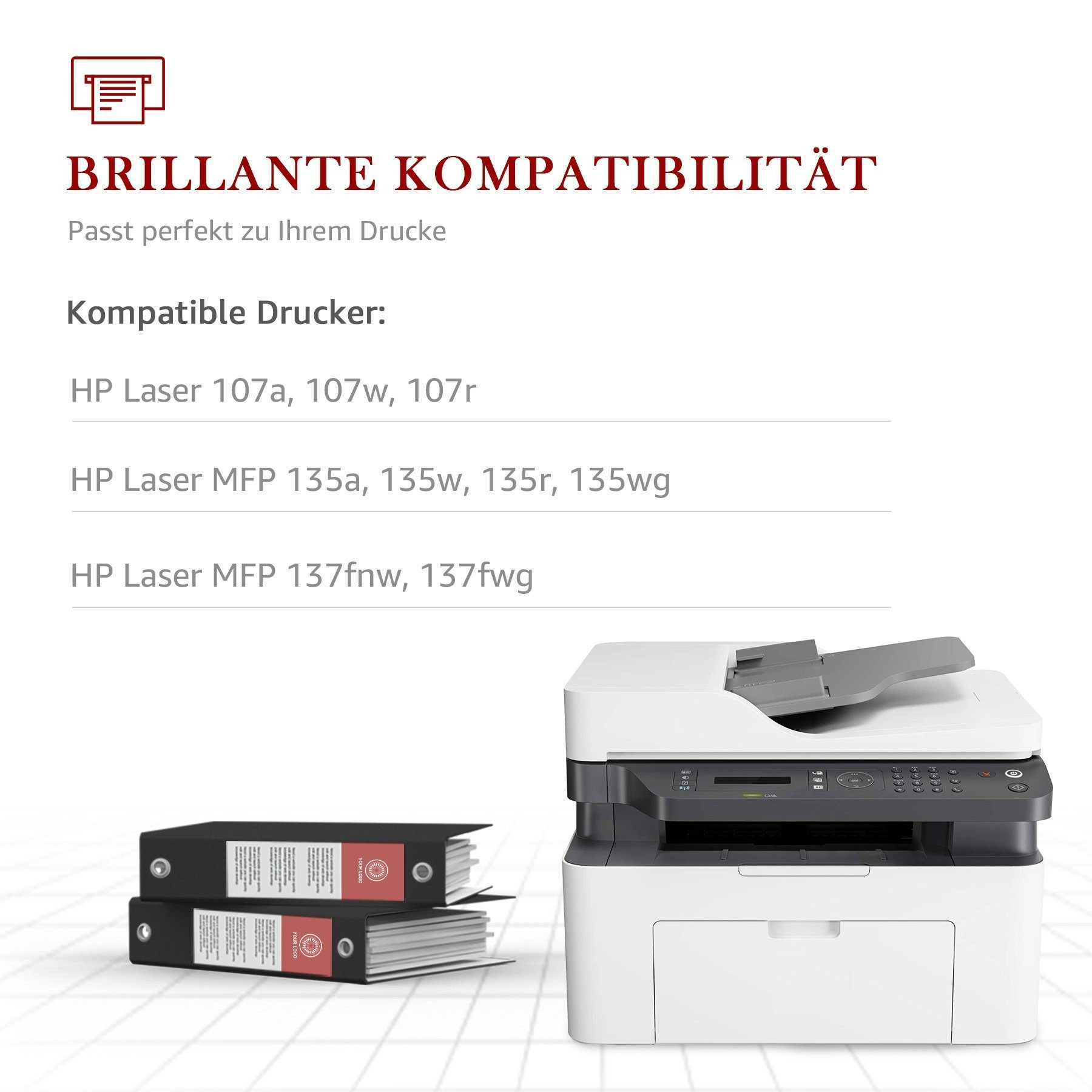 Toner Kingdom Tonerpatrone für HP 106A W1106A, (Mit chip), Laser MFP 135a 135wg 137fnw 107a