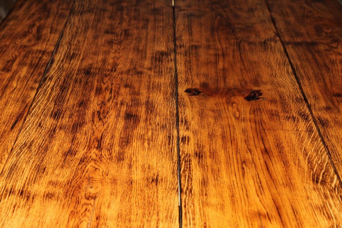 Casa Padrino Esstisch Gasthaus Tisch 200 Rustikaler Tisch Massiv Esstisch Ritter 115 cm - Möbel und Speisetisch - Restaurant x von Schwer - Eichen