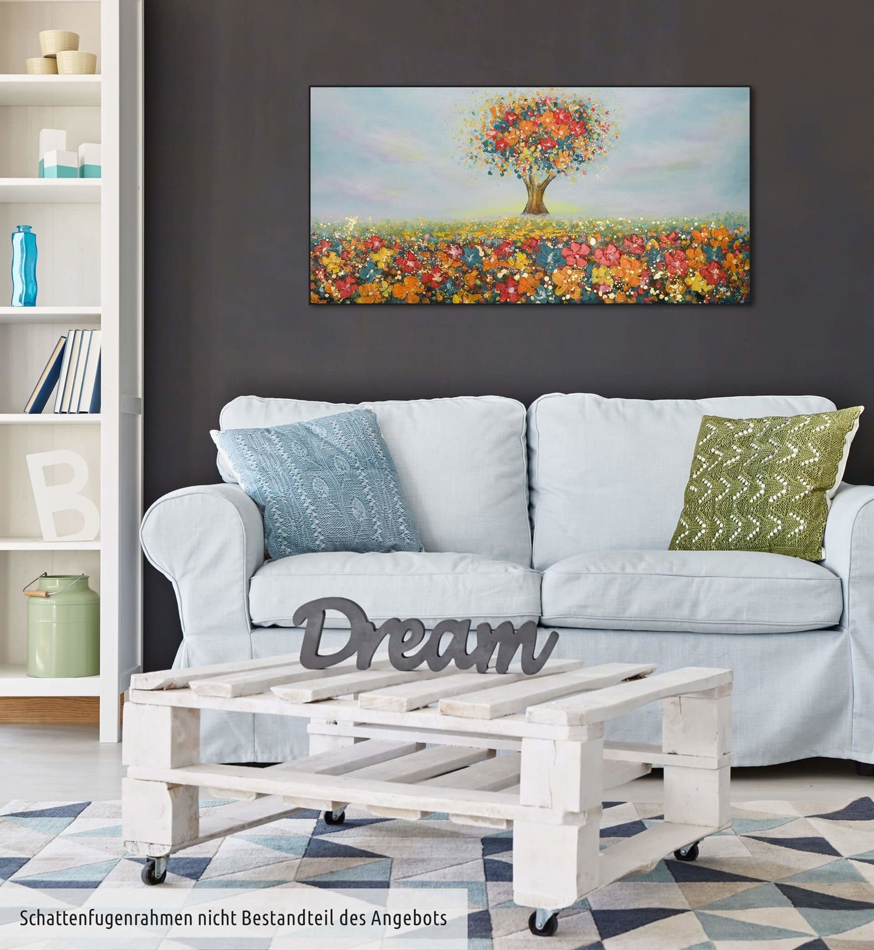 Facetten 120x60 Feld Wohnzimmer Wandbild Gemälde KUNSTLOFT Leinwandbild 100% HANDGEMALT cm, der