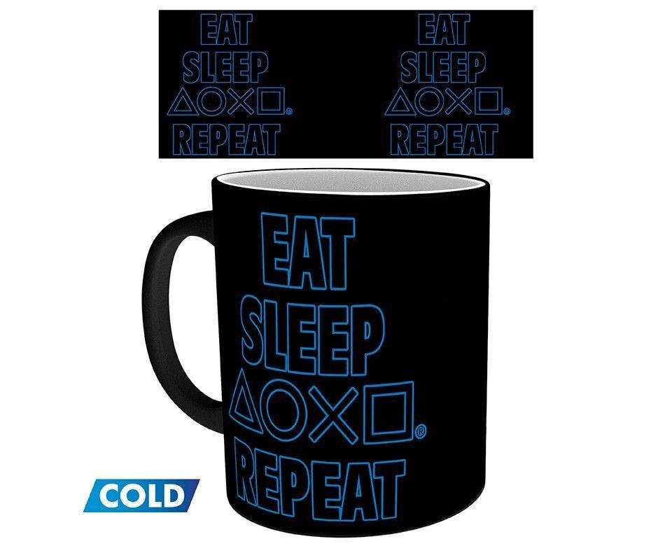 Tasse PLAYSTATION Tasse Thermoeffekt 320 ml - Eat Sleep Repeat