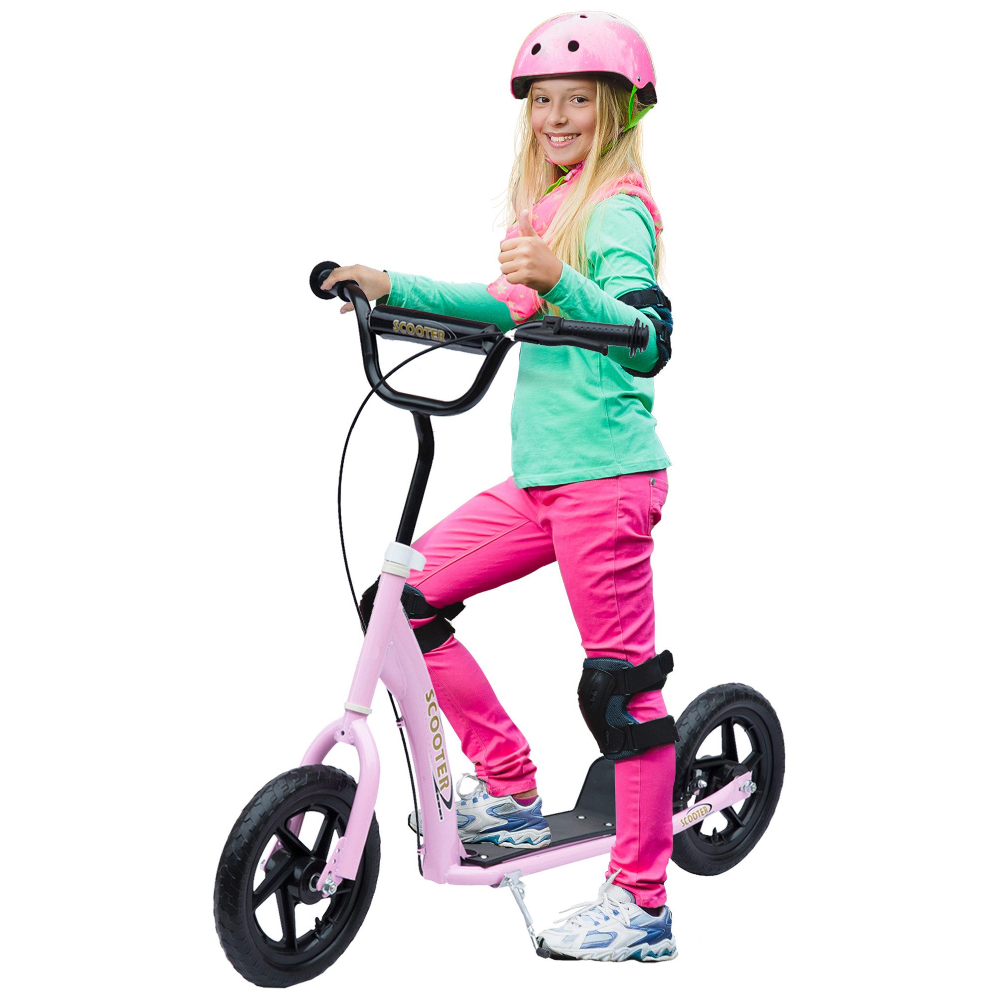 Cityroller Kickscooter mit Hinterbremse, Roller, Höhenverstellbar