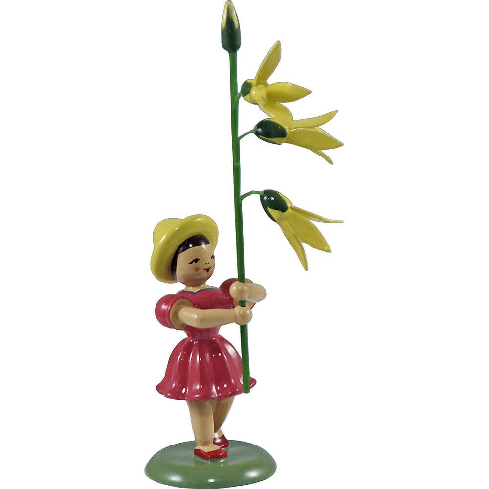 Blank Kunstgewerbe Dekofigur Blumenkind Forsythie, farbig (12cm) von Blank Kunsthandwerk