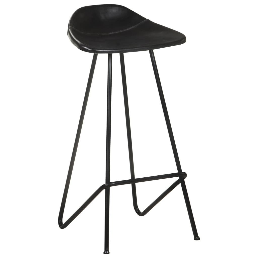 vidaXL Barhocker Barhocker 4 Stk. Schwarz Echtleder (4 St)