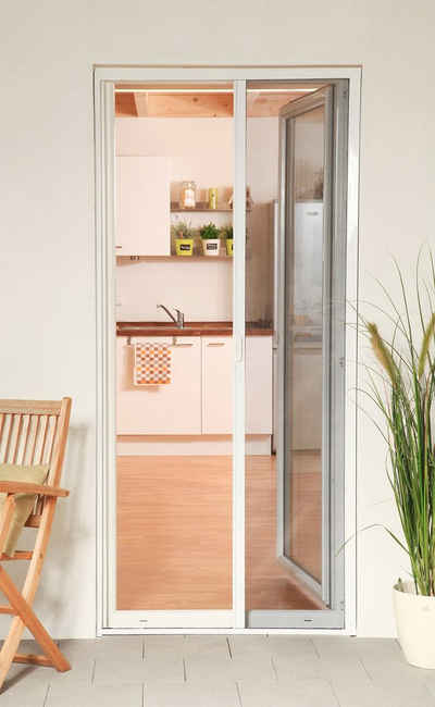 Insektenschutzrollo »SMART«, hecht international, transparent, für Türen, weiß/anthrazit, BxH: 160x220 cm