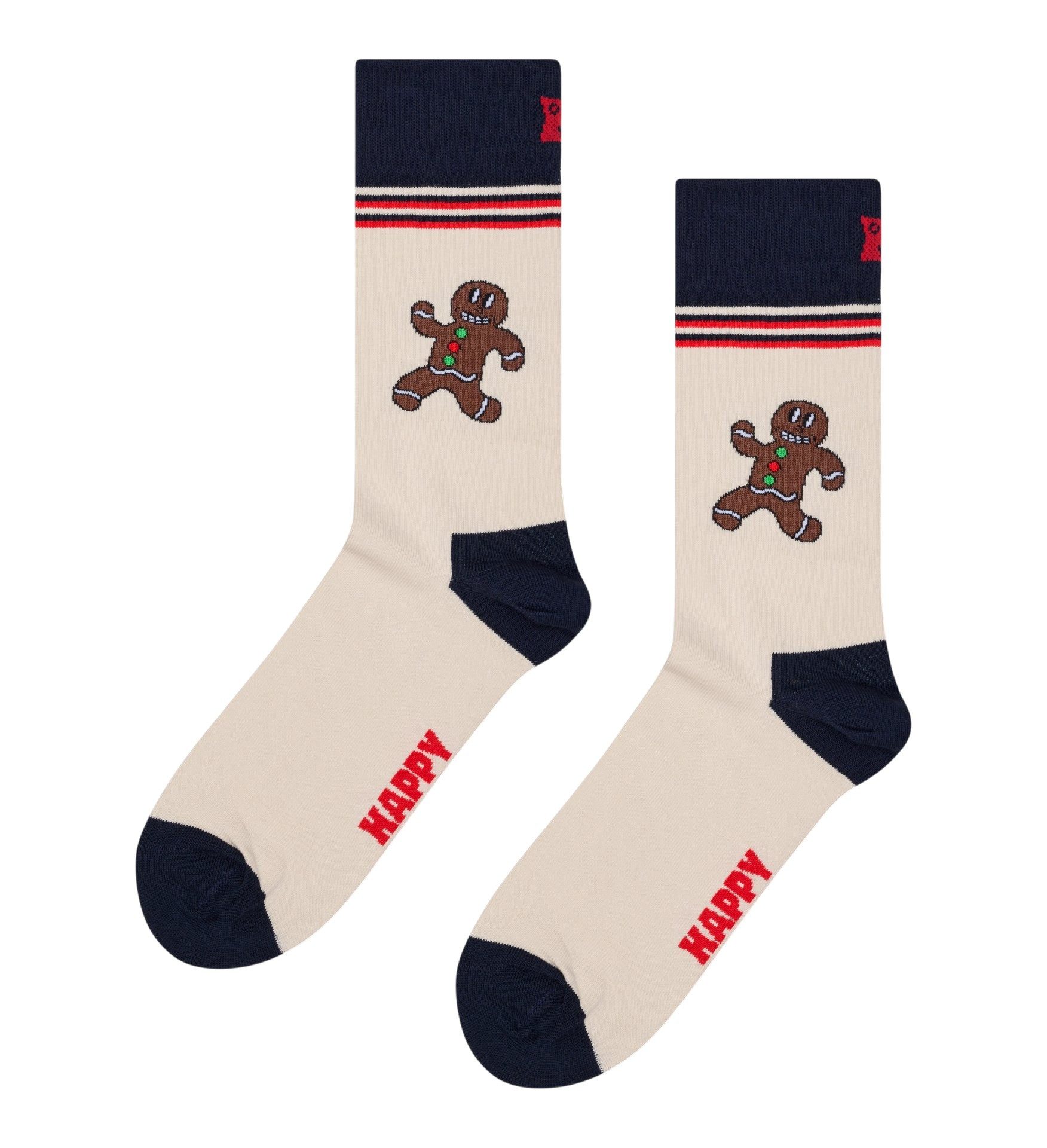 Socken Tagessocke Crew Happy Gingerbread (Lebkuchen) beige - 1 Paar