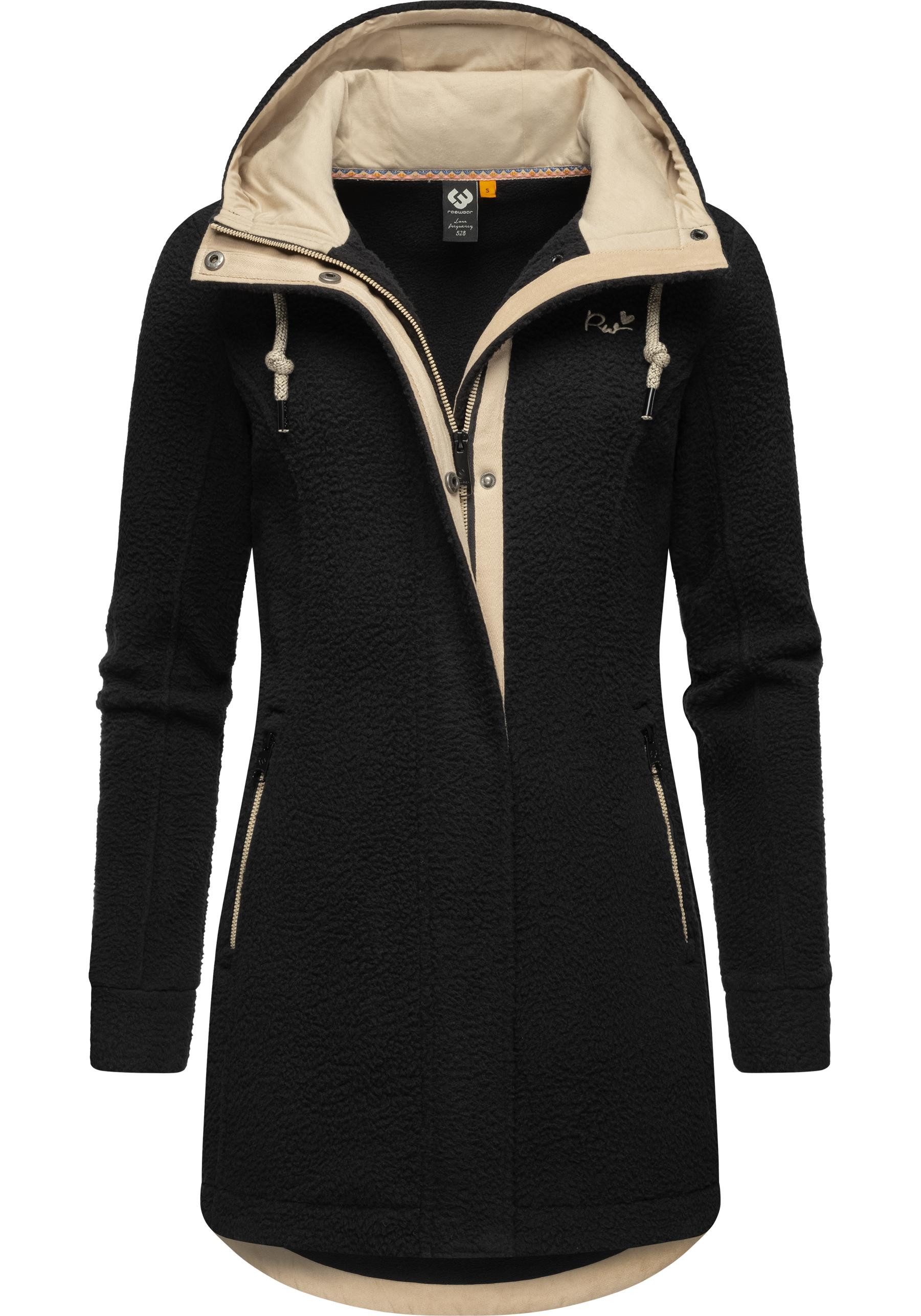 Ragwear Fellimitatmantel Letti Teddy-Fleece Kuschelig weicher Teddyfleece-Mantel