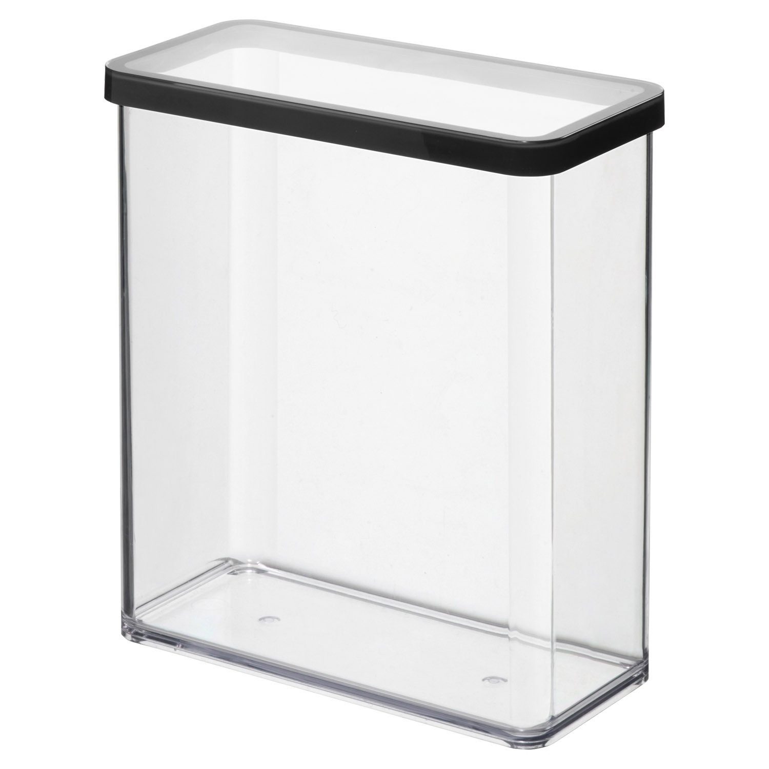 ROTHO Frischhaltedose LOFT, Transparent, Schwarz, B 20 cm, 3200 ml, Kunststoff, Silikon, (1-tlg), Deckel mit Silikondichtung