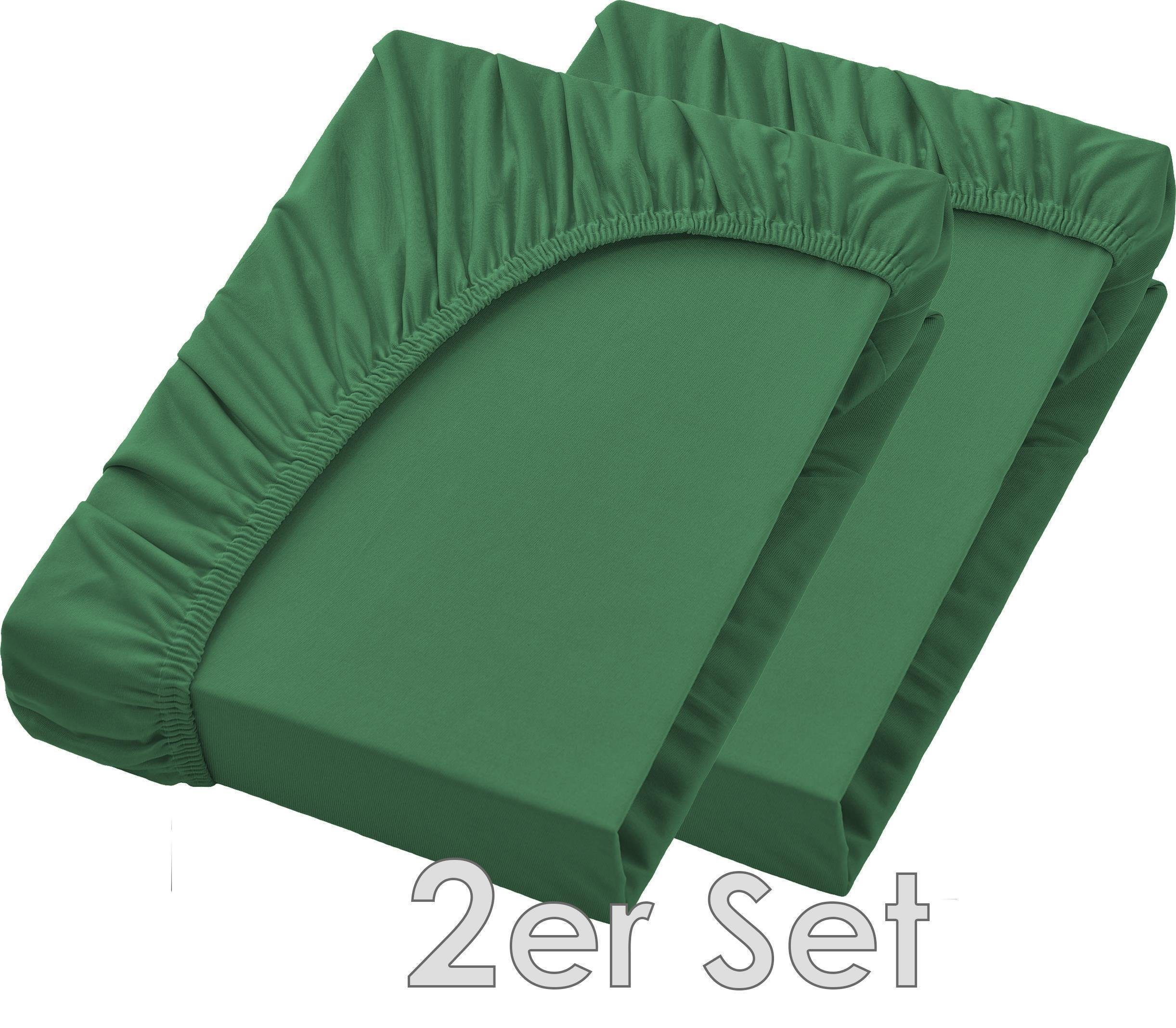 NatureMark Spannbettlaken 2er-Set Jersey Spannbetttuch 100% Baumwolle, 100% günstig online kaufen