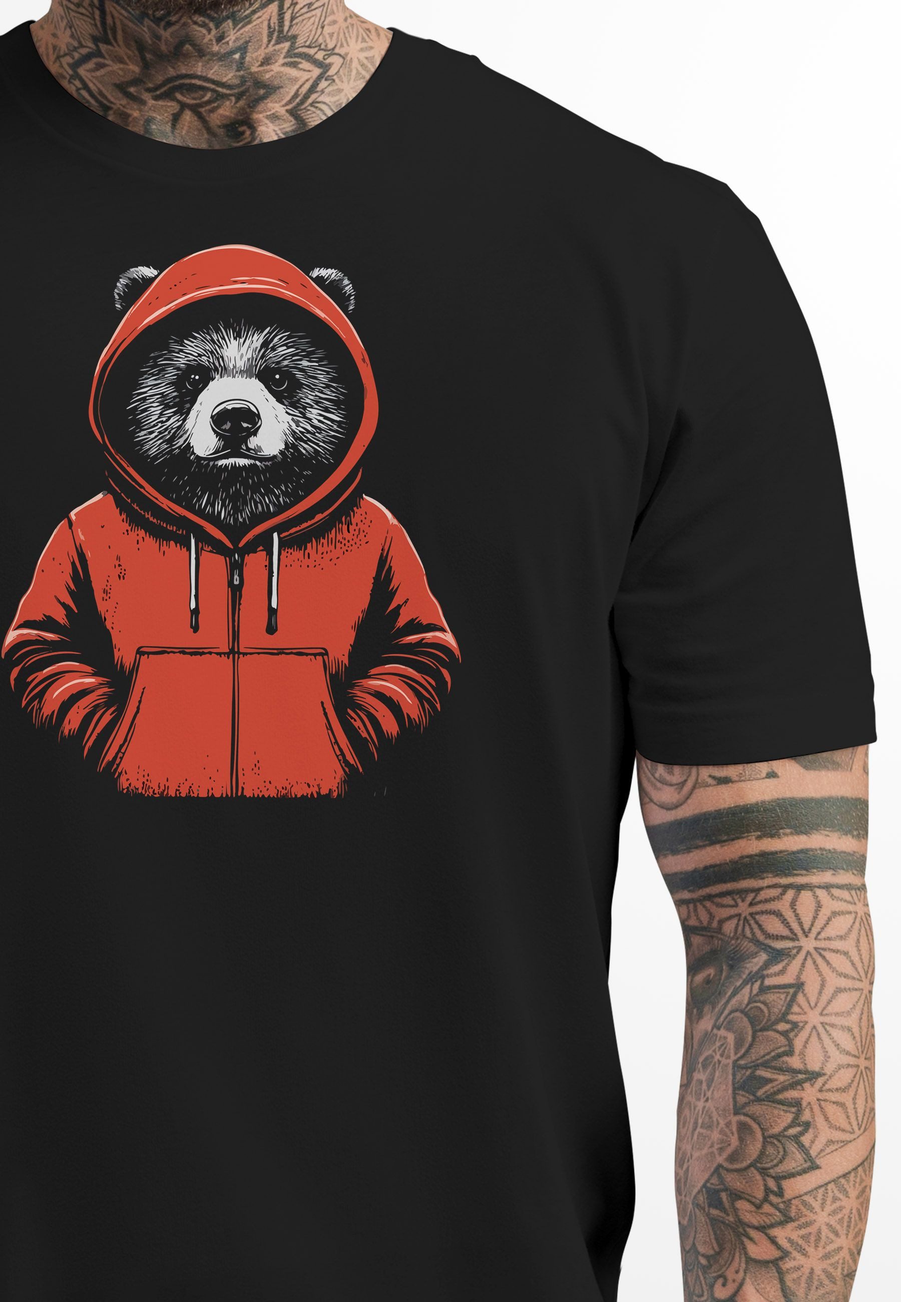 Neverless Print-Shirt Herren T-Shirt Bär Bear günstig online kaufen