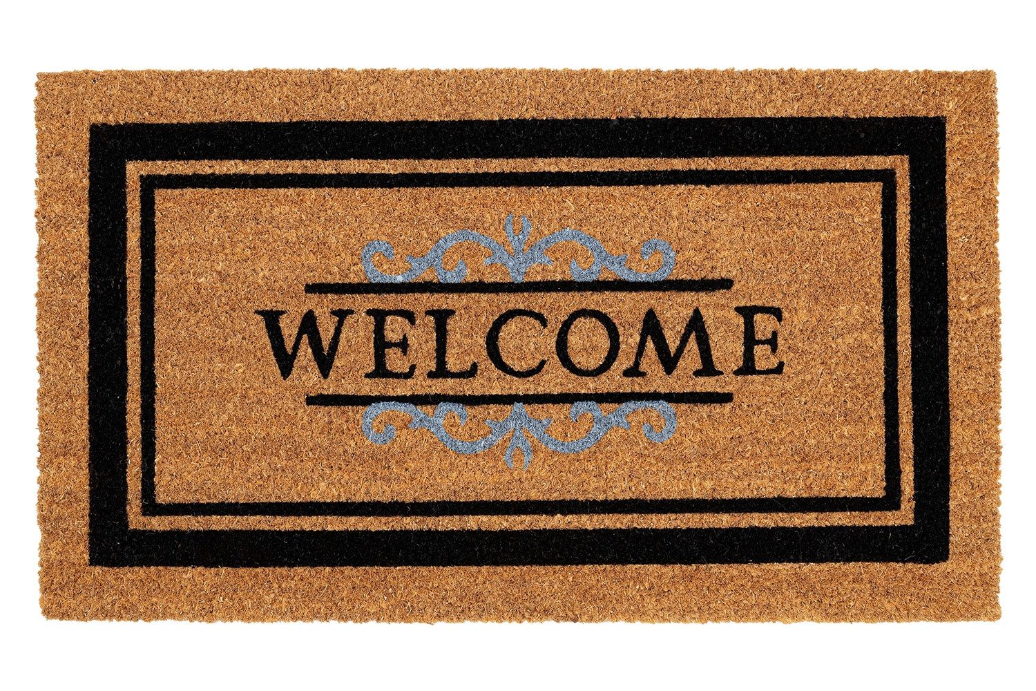 HAMAT Fußmatte E-COCO CLASSIC, 70 x 40 cm, Braun, Kokos, rechteckig, Höhe: 15 mm, Schriftzug Welcome in schwarz