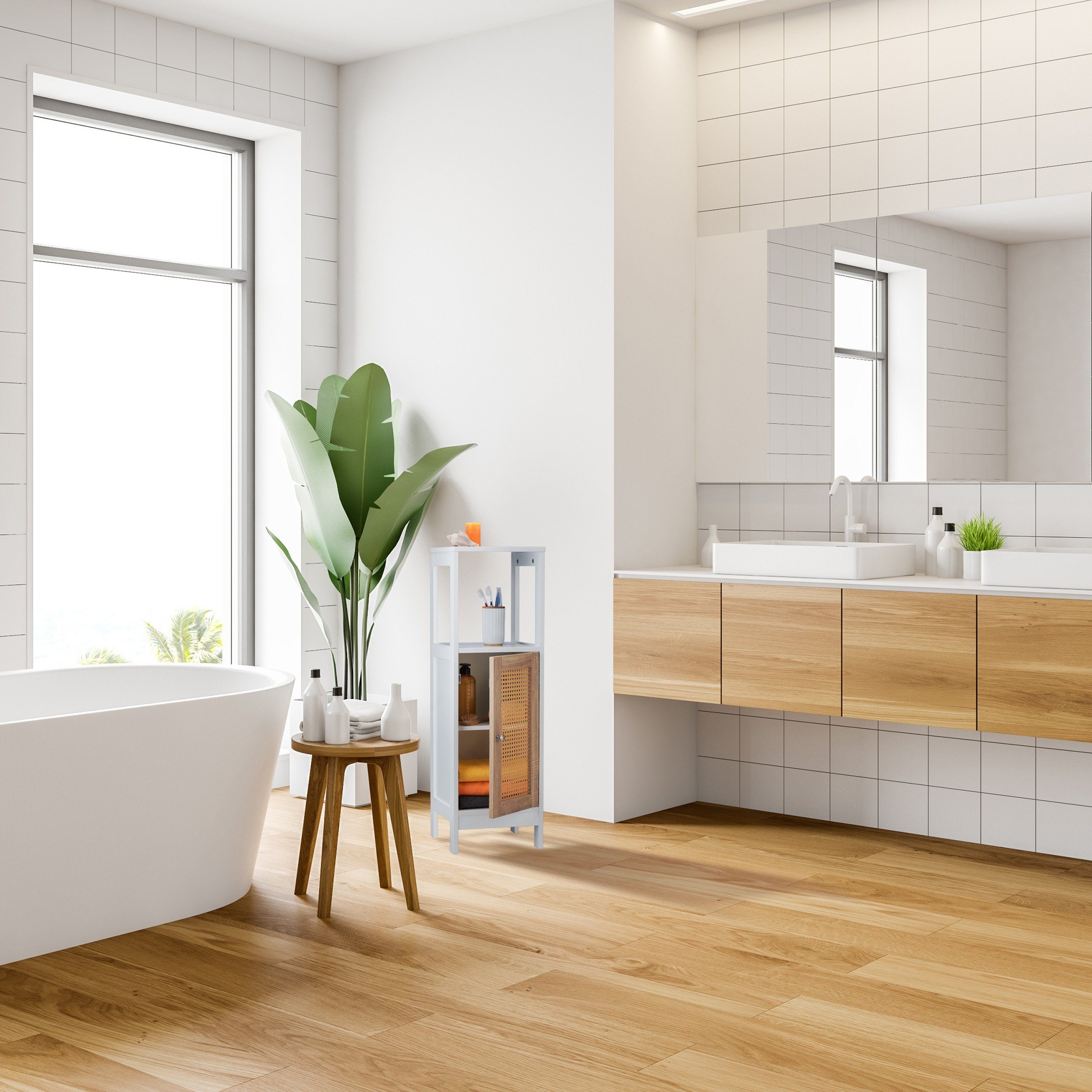 relaxdays Midischrank Badezimmerschrank mit 3 Fächern günstig online kaufen