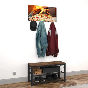 Primedeco Garderobenpaneel Magnetwand und Memoboard aus Glas Pizza aus dem Holzofen