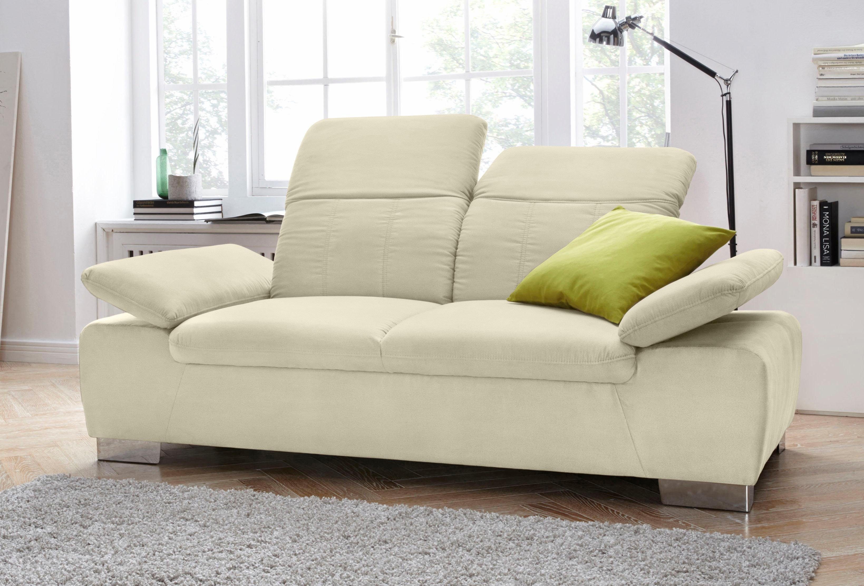 DOMO collection 2-Sitzer Milan inklusive komfortablen Federkern für mehr Sitzkomfort, mit Rückenverstellung