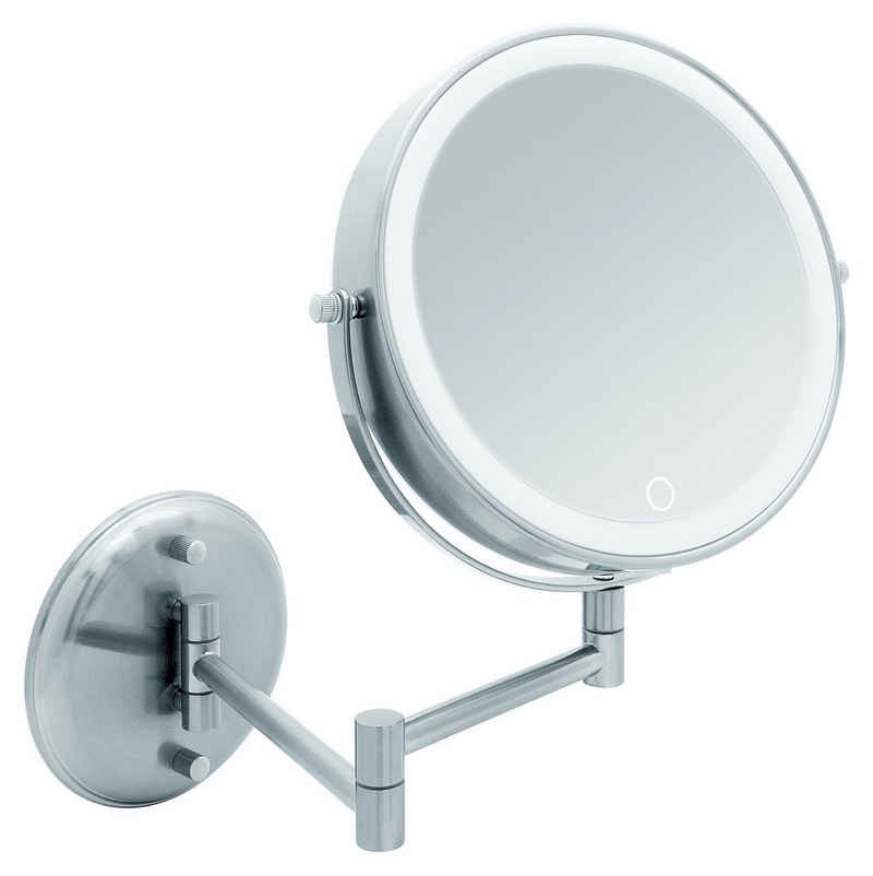 Libaro Kosmetikspiegel »Venezia«, LED Vergrößerungsspiegel 10fach Wandmontage Akku USB Kabel Weiß Warm Tageslicht Dimmer