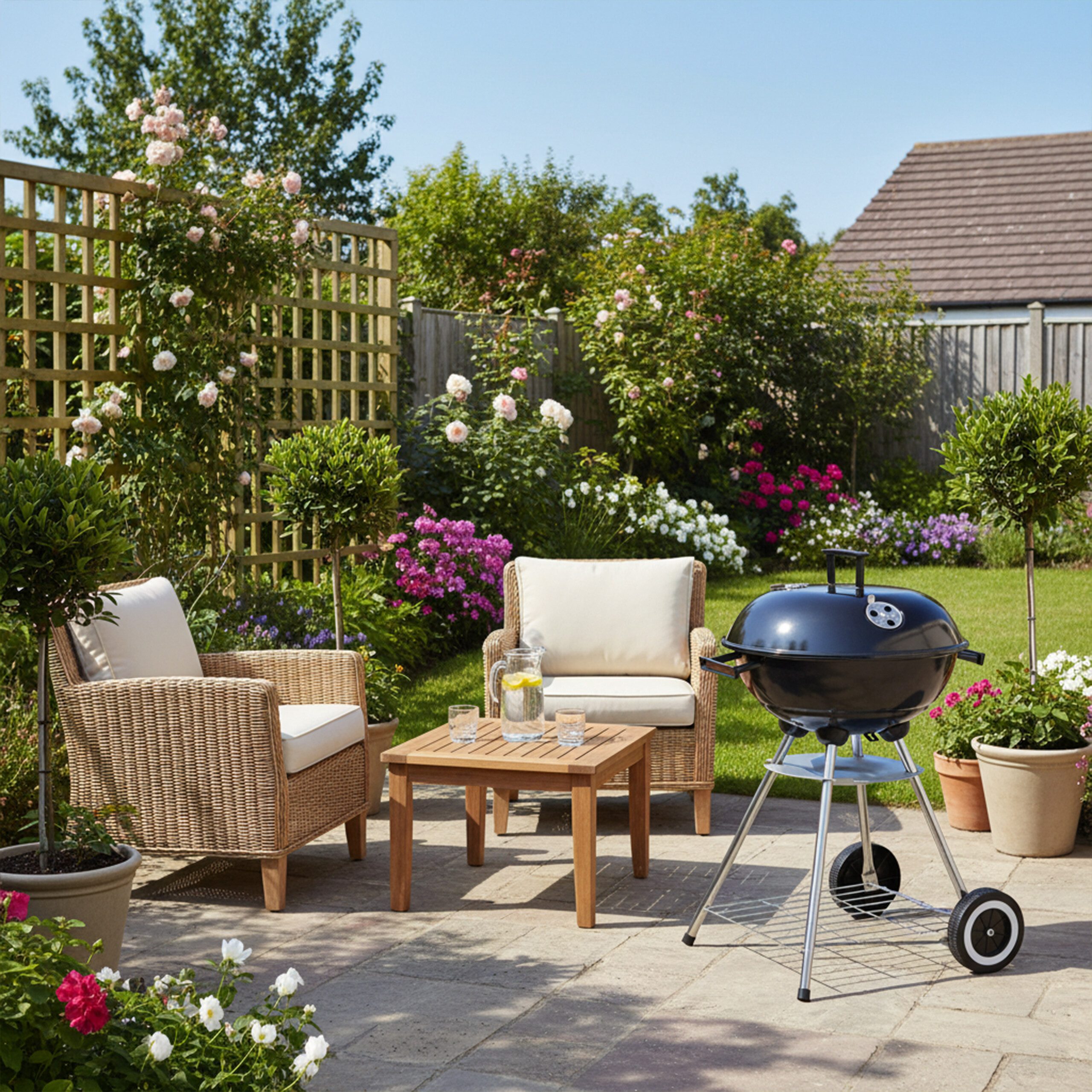 relaxdays Holzkohlegrill Kugelgrill mit Deckel