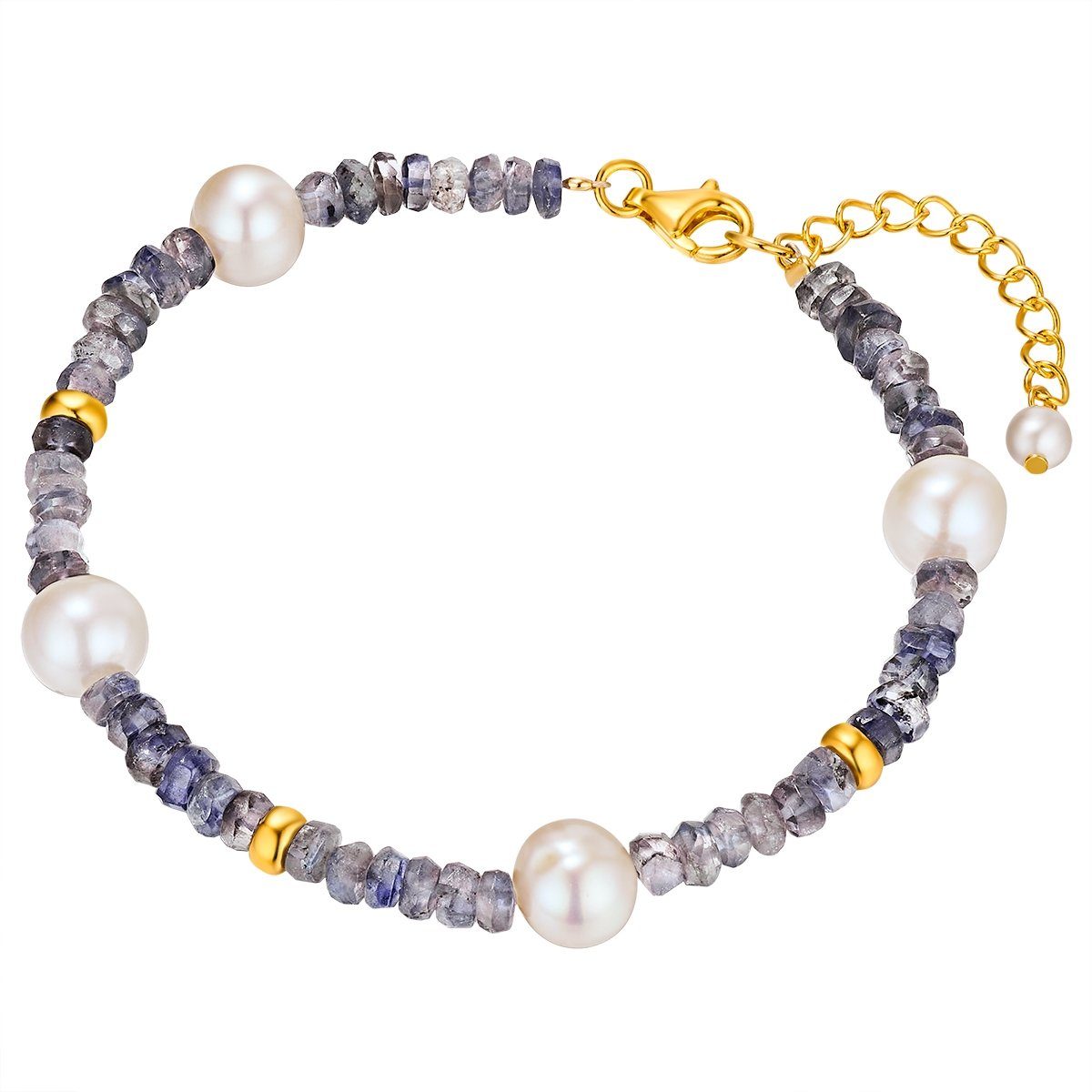 Valero Pearls Armband Süßwasser-Zuchtperle mit gelbgold