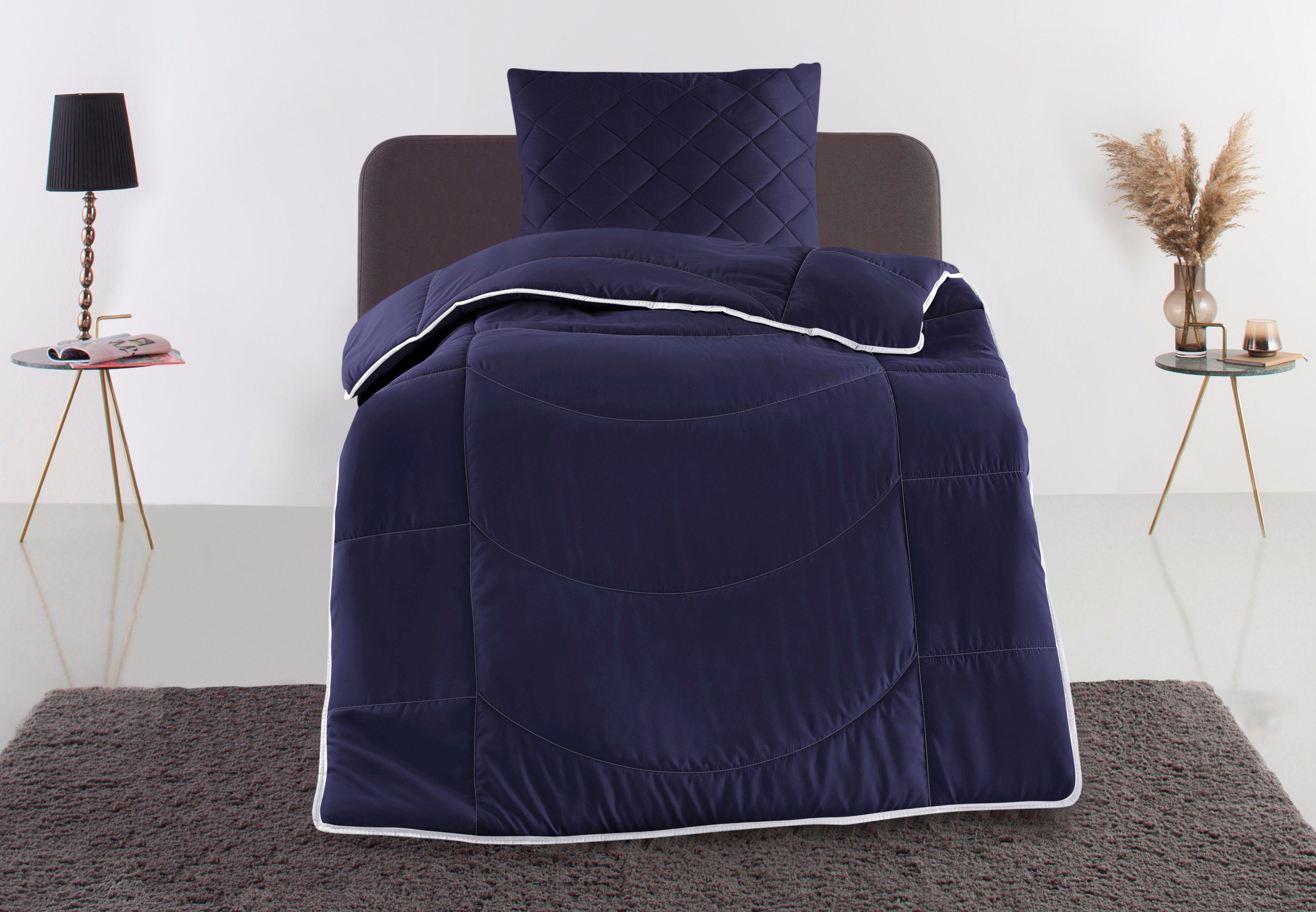 my home Steppbett + Kopfkissen Microlux, günstig online kaufen