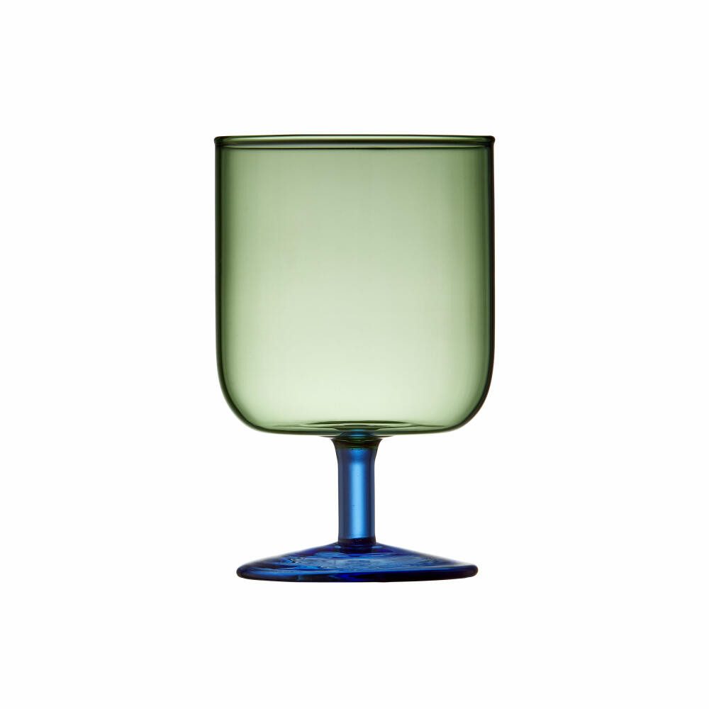 LYNGBY-GLAS Weinglas Torino 2er Set, Grün, Blau, 300 ml, 2-tlg., Glas