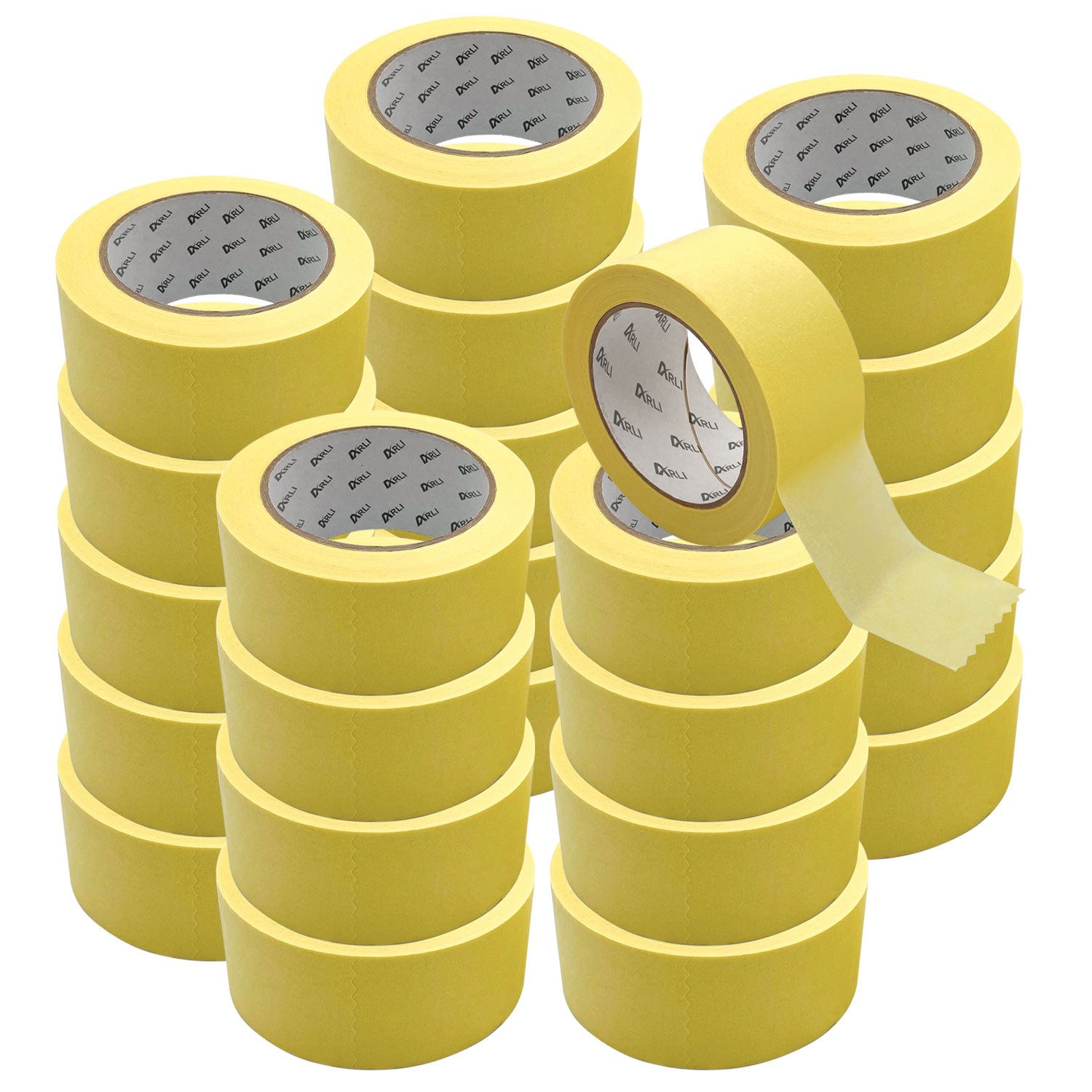 ARLI Kreppband 24x Abdeckklebeband Kreppband 48 mm x 50 m Krepp (24er Set, 24-St., Rollen) Malerkrepp Malerband Kreppklebeband