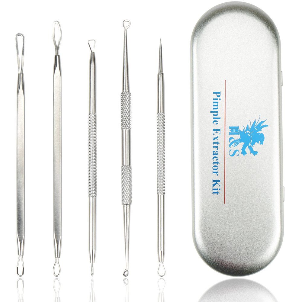 H&S Mitesserentferner H&S Mitesserentferner Set aus Edelstahl mit Pinzetten