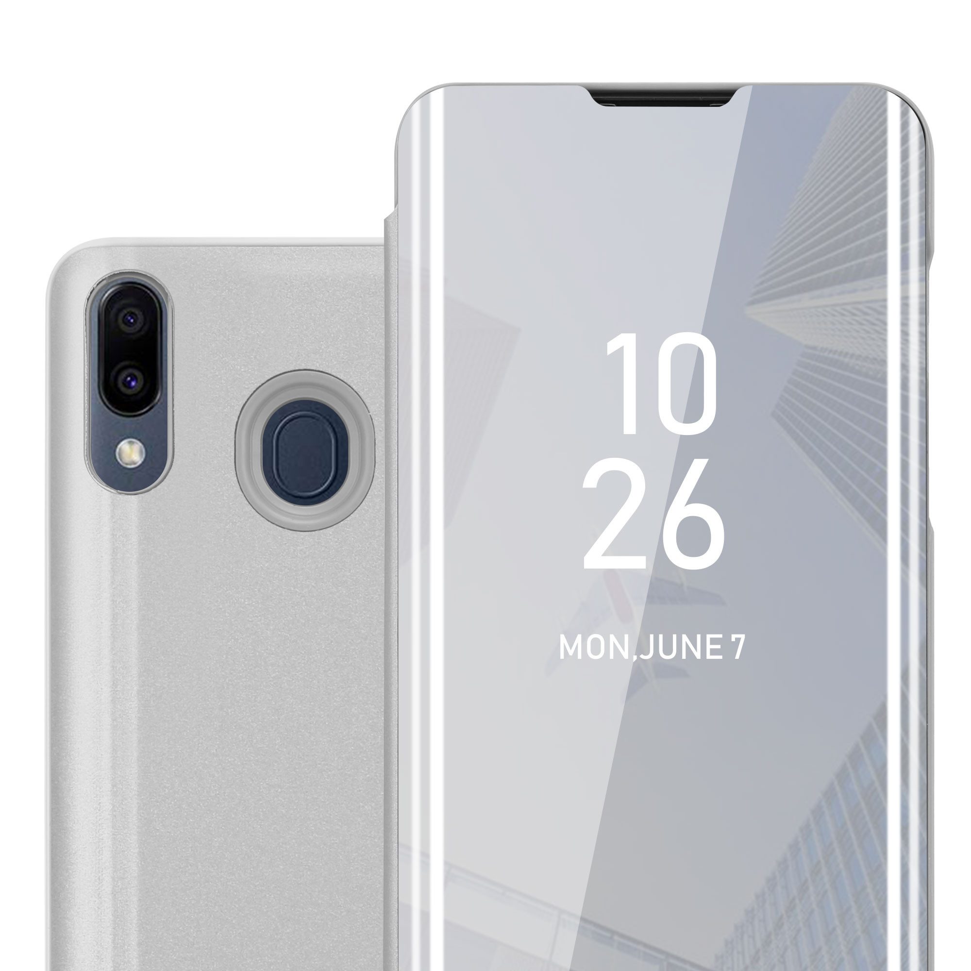 Cadorabo Handyhülle für Samsung Galaxy M20 Hülle Samsung Galaxy M20, Klappbare Handy Schutzhülle - Hülle - mit Standfunktion und Kartenfach