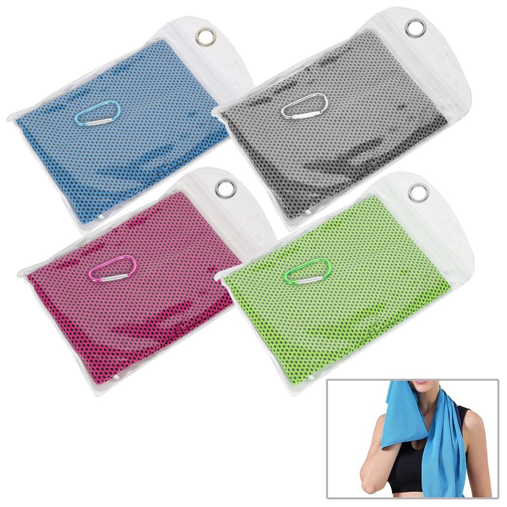 AFKSMILE Sporthandtuch 4 Stück Kühlendes Handtuch, Atmungsaktives Towel für Sport & Fitness, Kühlhandtuch cool Towel für Laufen Yoga Golf Tennis Camping Reisen