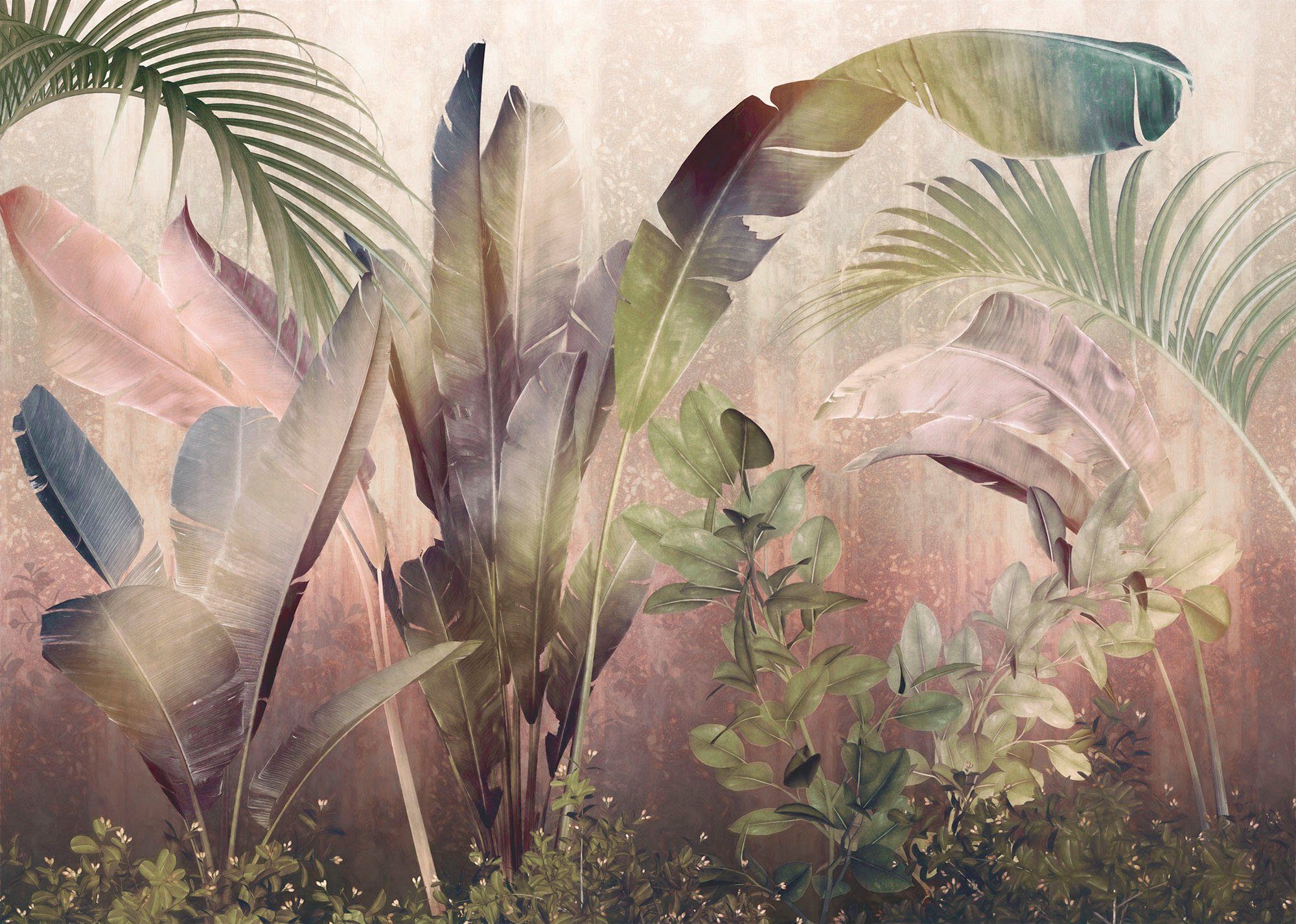 Komar Fototapete »Rainforest Mist«, glatt, Ton-in-Ton, bedruckt,  tarnfarben, (Packung, 1 St), Vlies, Wand, Decke, Schräge