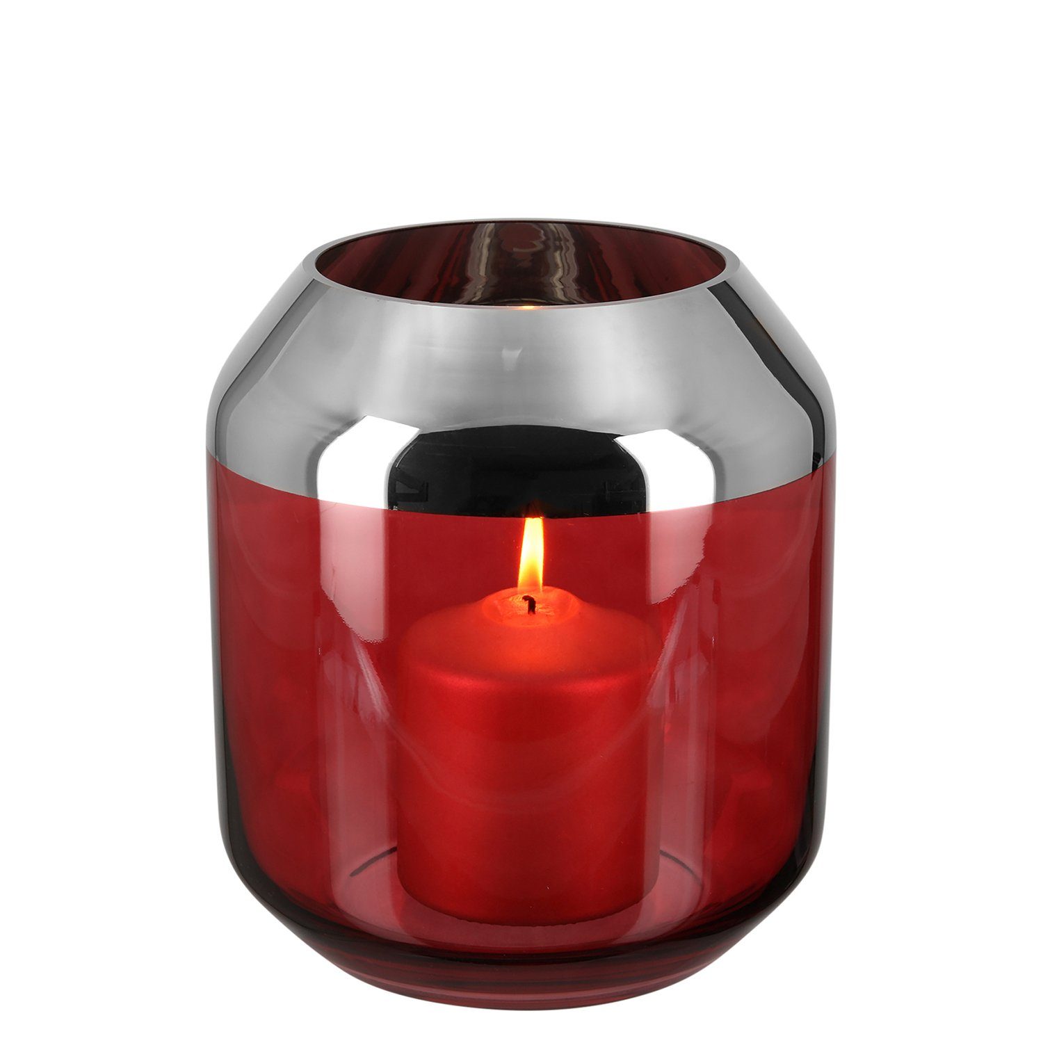 Fink Teelichthalter SMILLA Teelichthalter - H.20,6cm x D.18,5cm - Glas - ro günstig online kaufen