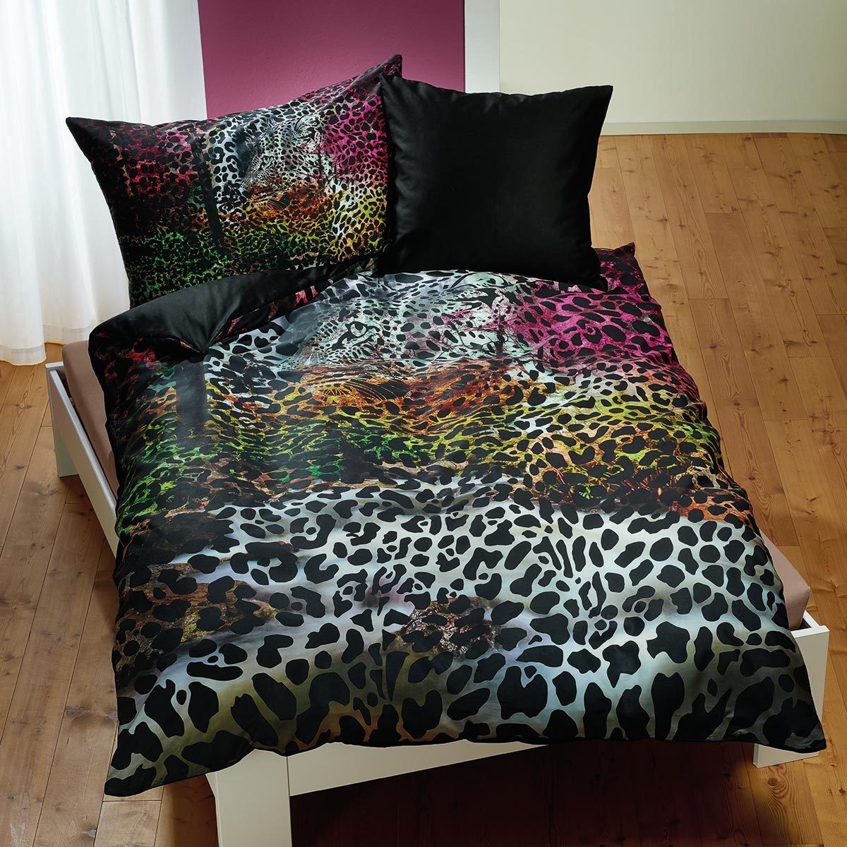 TRAUMSCHLAF Bettwäsche Leopard, Mako Satin, 2 teilig, toller Animal Print mit Leopard
