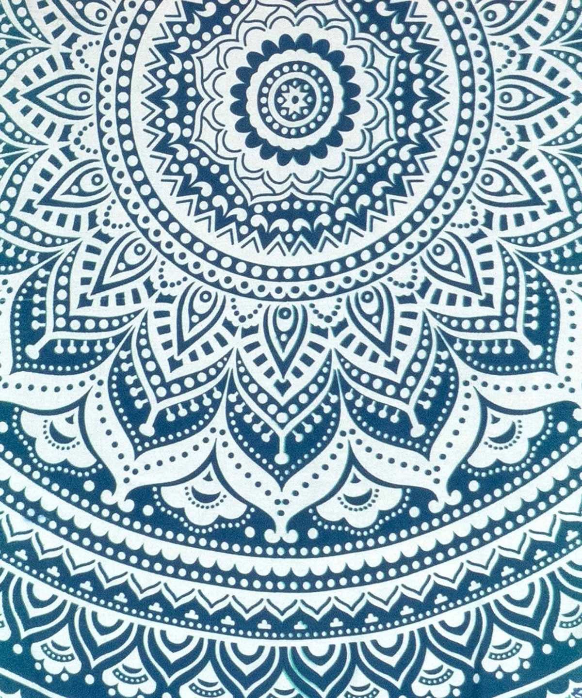 Picknickdecke Strandtuch Ombre Mandala boho Style Ø 185 cm, Karmandala, Weiches Strandtuch für unterwegs. Schön, praktisch, vielseitigq – Bild 4 von 5