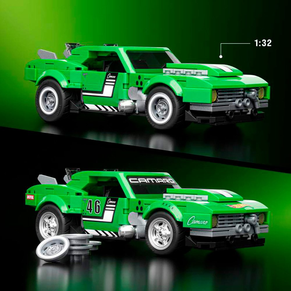 Mattel® Modellbausatz Mattel Brick Shop Hot Wheels, SPEED SERIES CAMARO, Maßstab 1:32, (289-tlg)