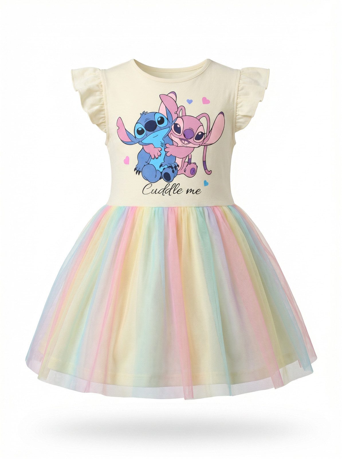 Disney Sommerkleid Disney Lilo und Stitch Kinder Mädchen Sommerkleid Kleid (1-tlg) Gr. 98 bis 128, 100% Baumwolle